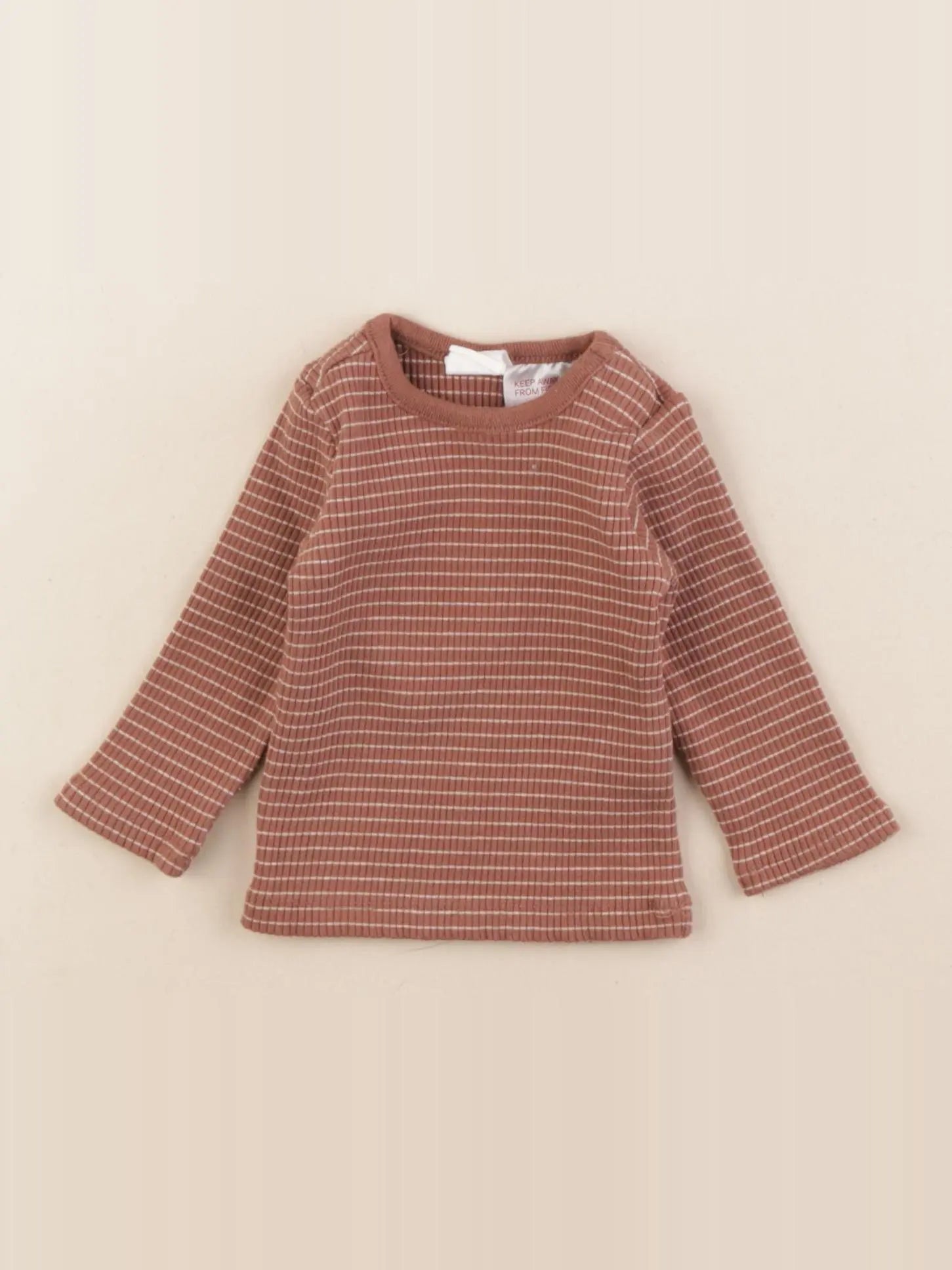 H&M - tee-shirt marron - 1/2 mois