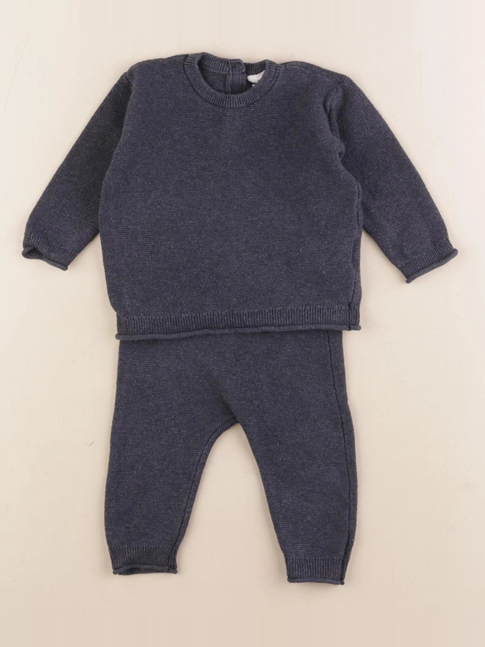 H&M - ensemble bleu - 2/4 mois