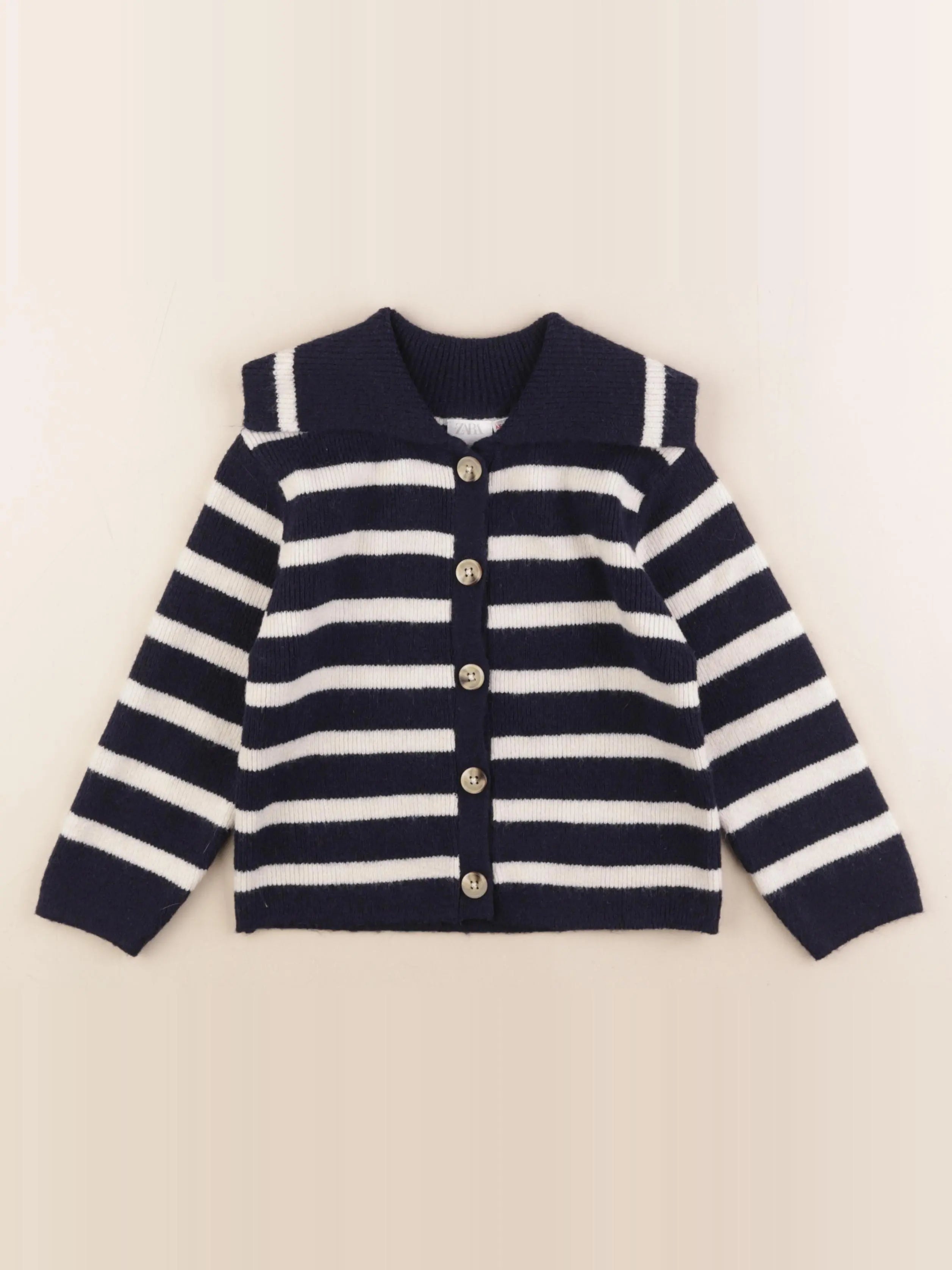 Zara - gilet blanc, bleu - 4/5 ans