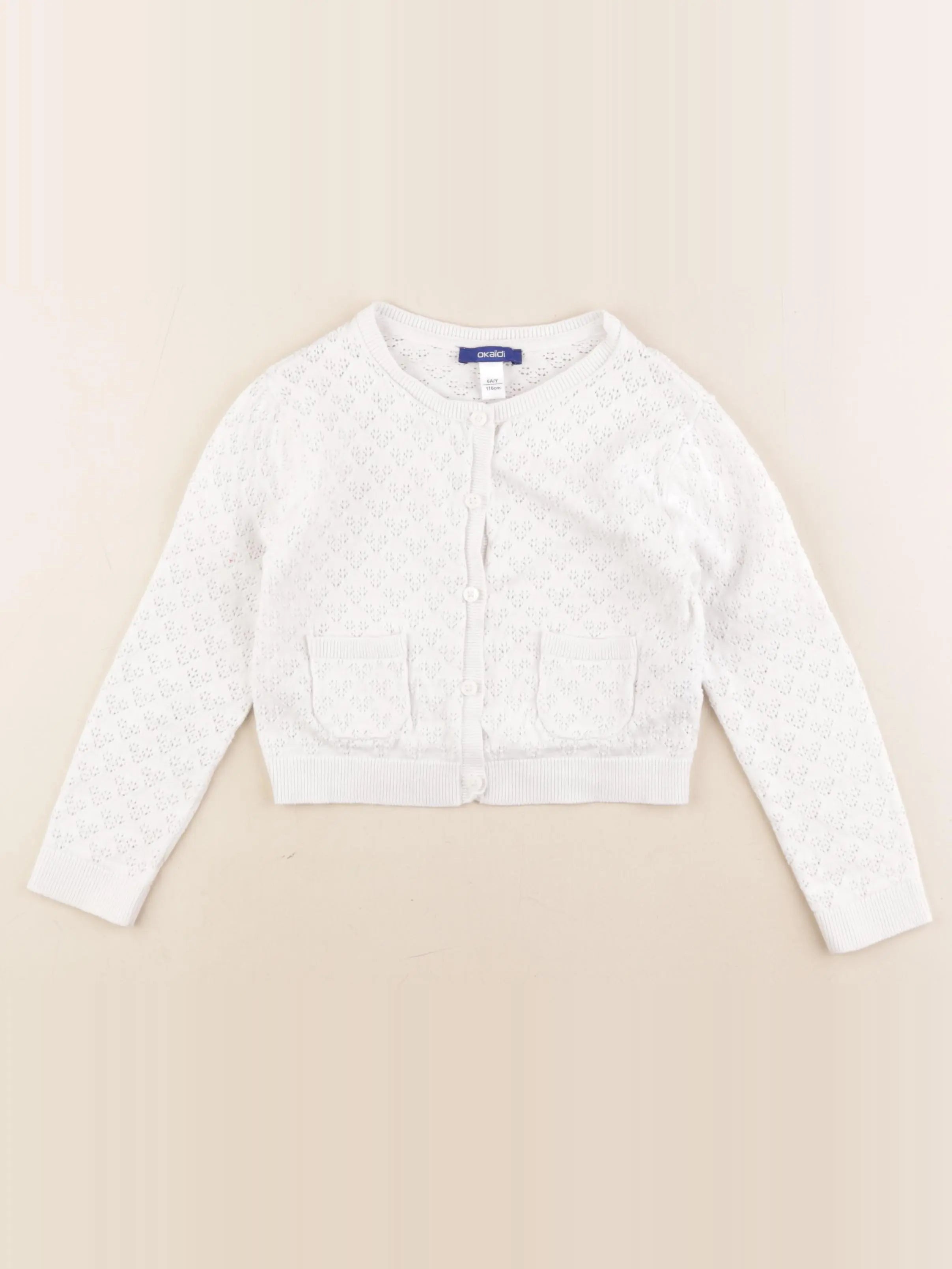 Okaidi - gilet blanc - 6 ans