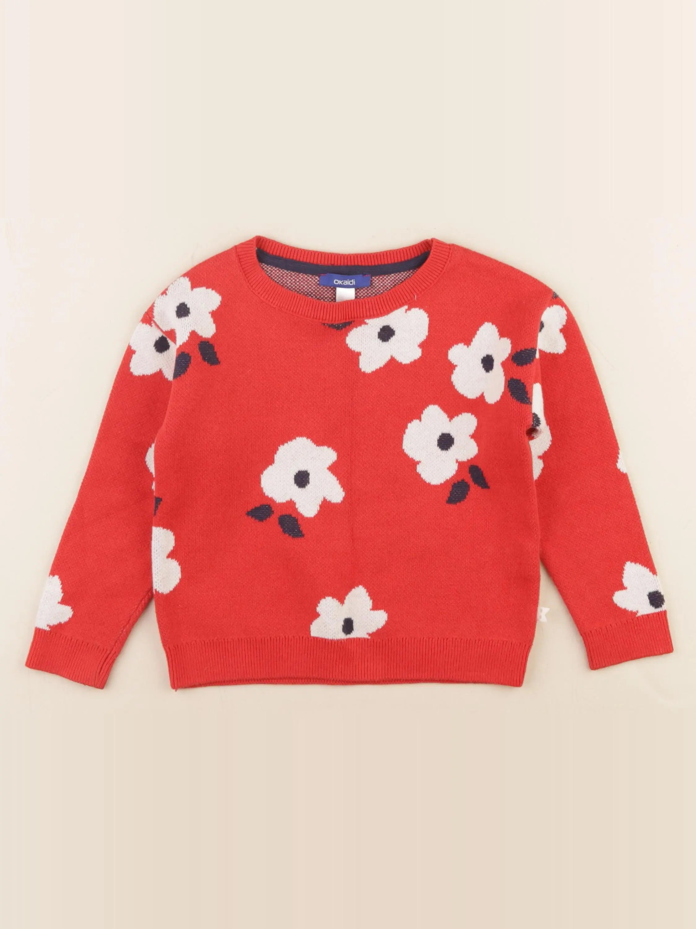 Okaidi - pull rouge - 4 ans