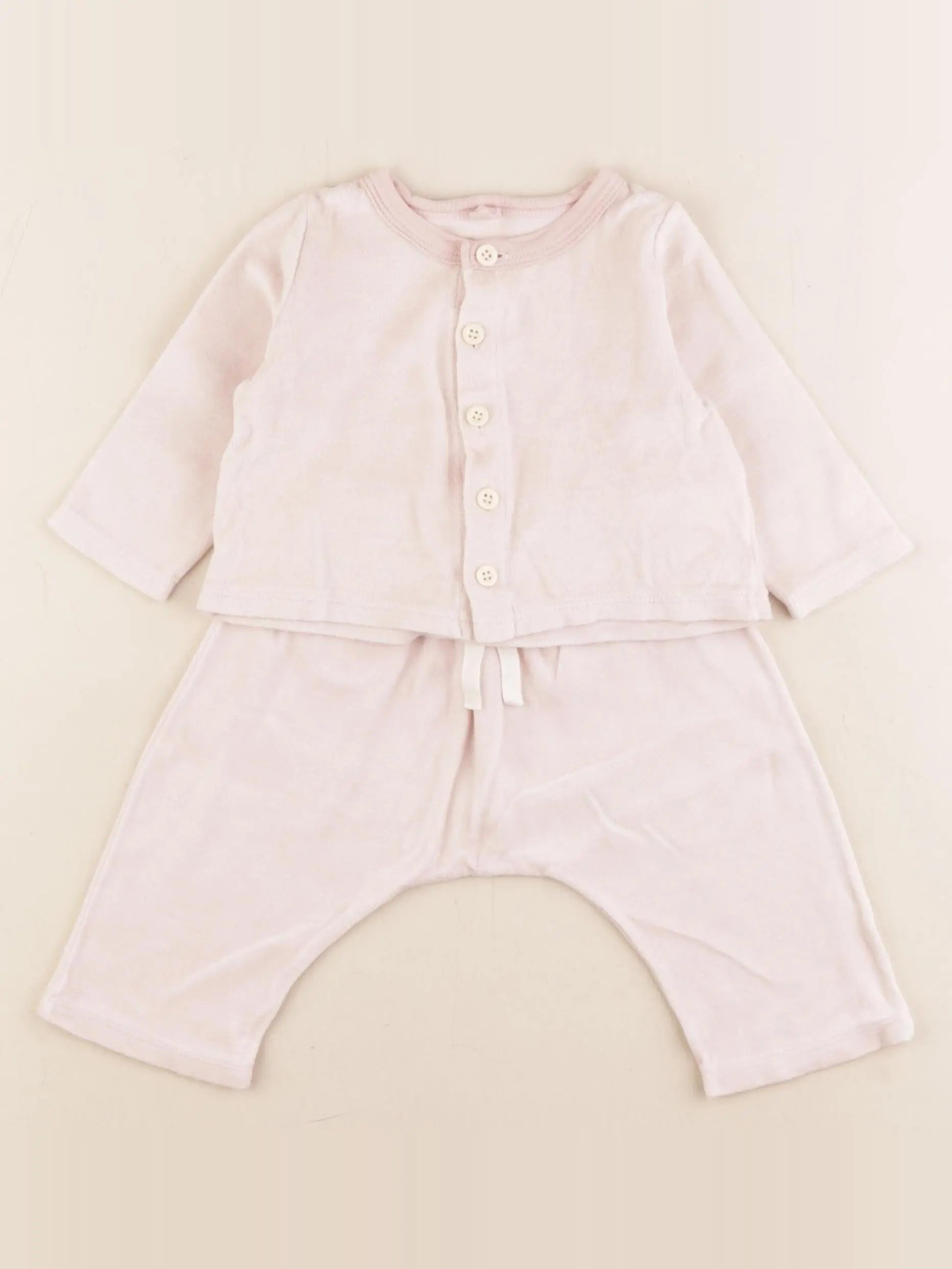 Petit Bateau - ensemble rose - 6 mois