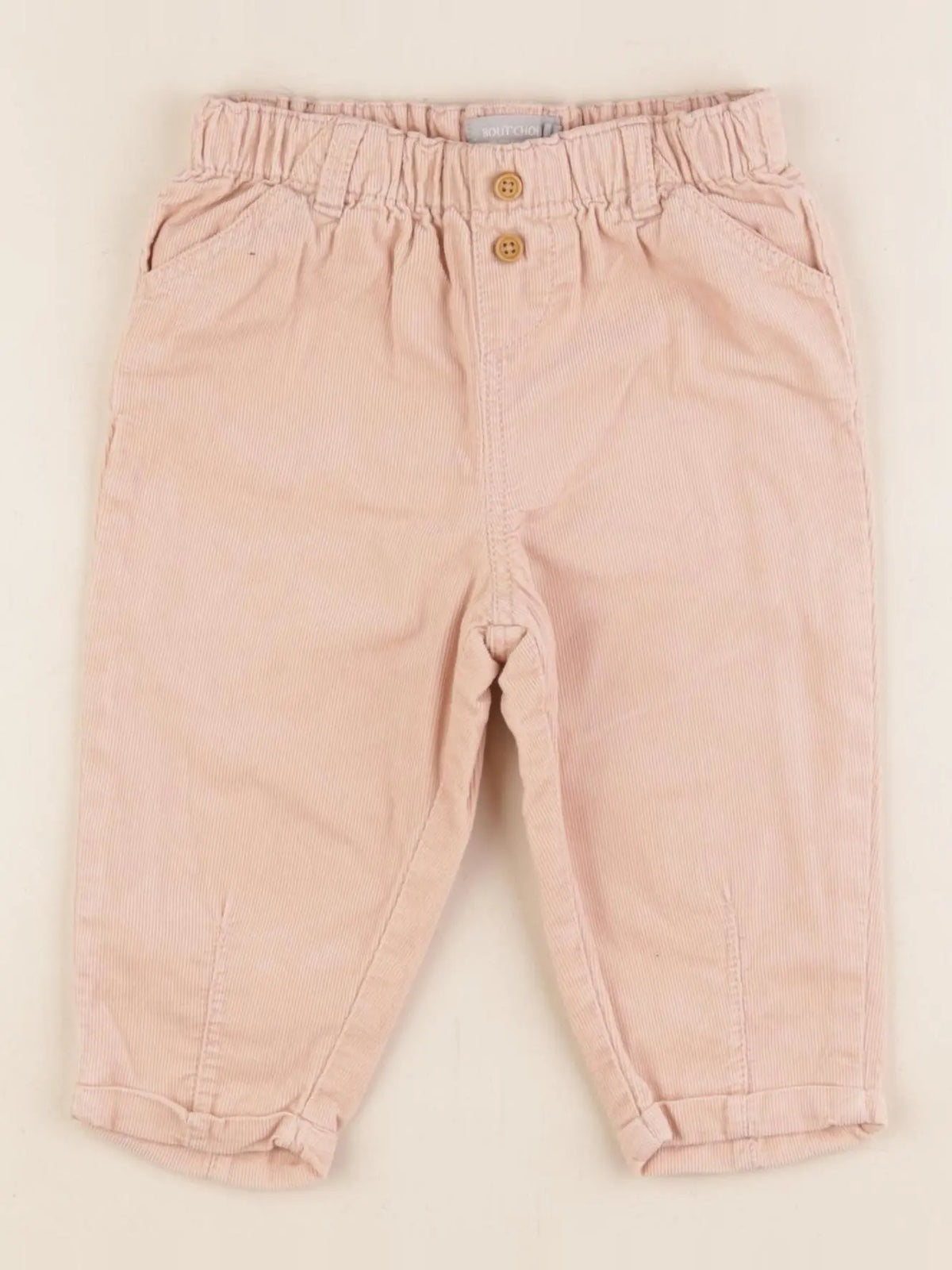 Boutchou - pantalon doublé rose - 9 mois