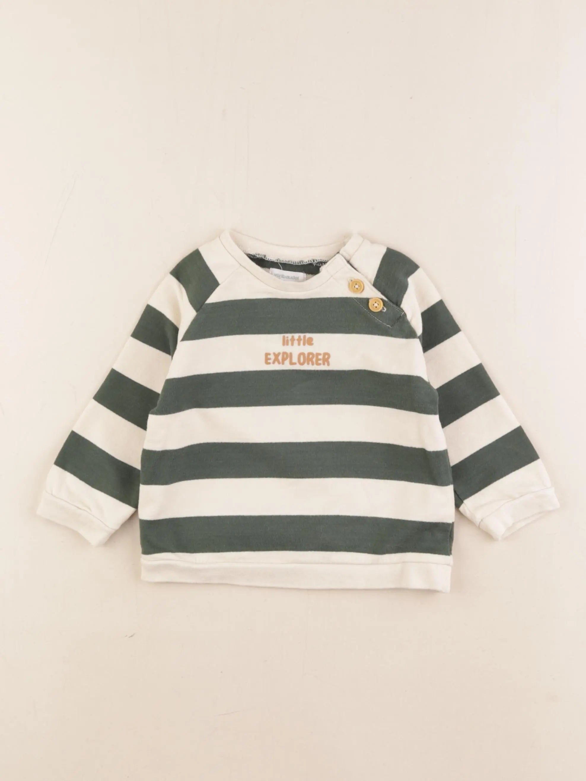 Vertbaudet - sweat vert - 12 mois
