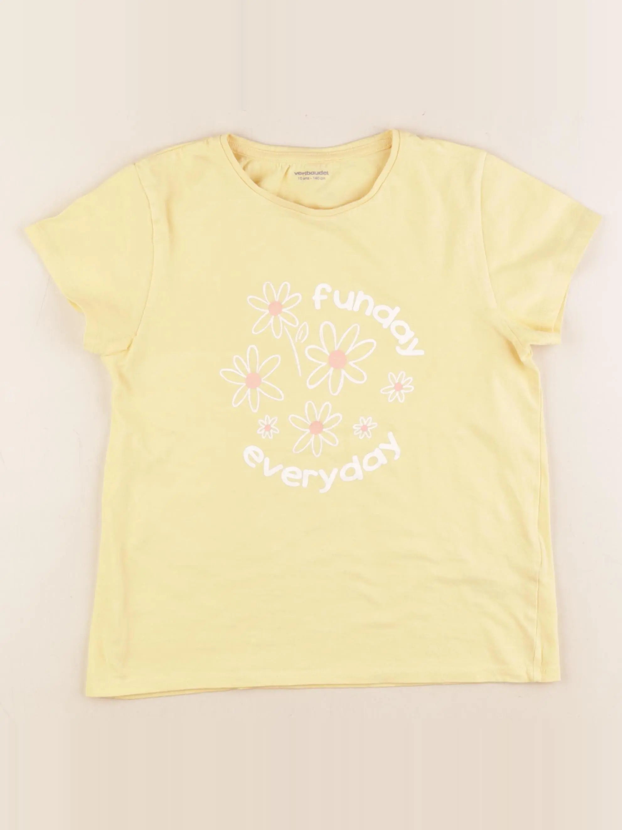 Vertbaudet - tee-shirt jaune - 10 ans