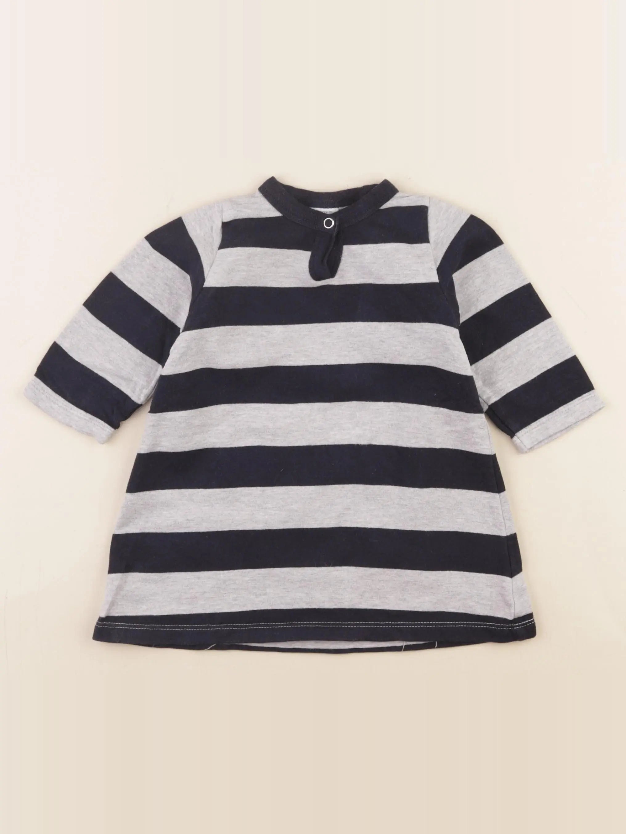 Petit Bateau - robe gris, bleu - 12 mois