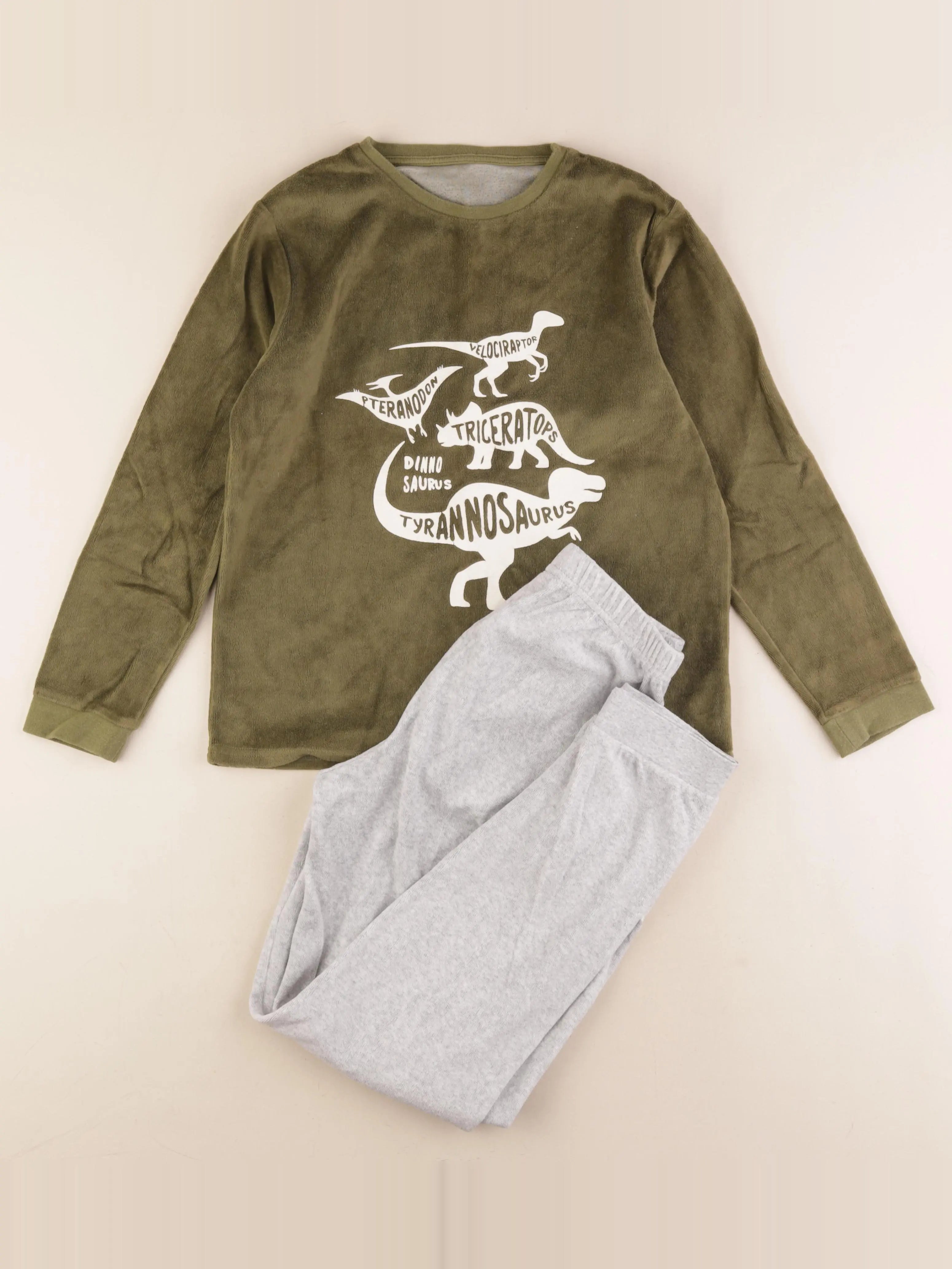 Vertbaudet - pyjama velours vert - 12 ans