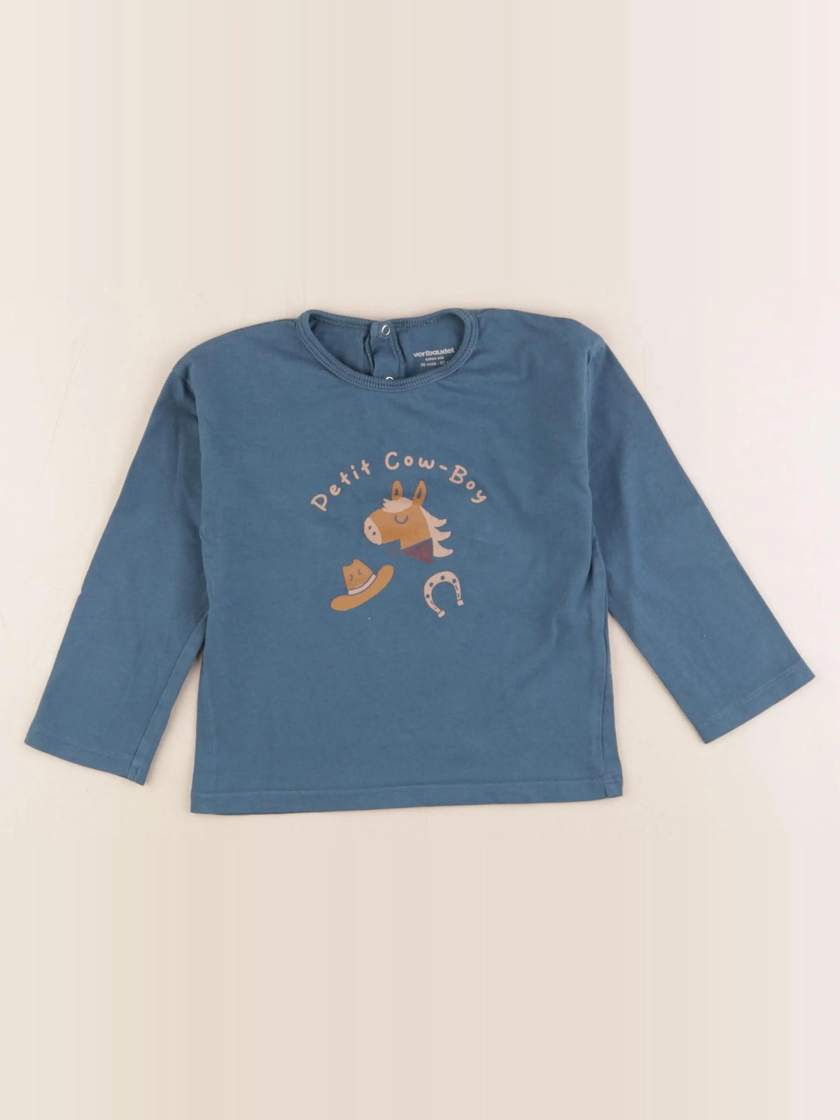 Vertbaudet - tee-shirt bleu - 36 mois
