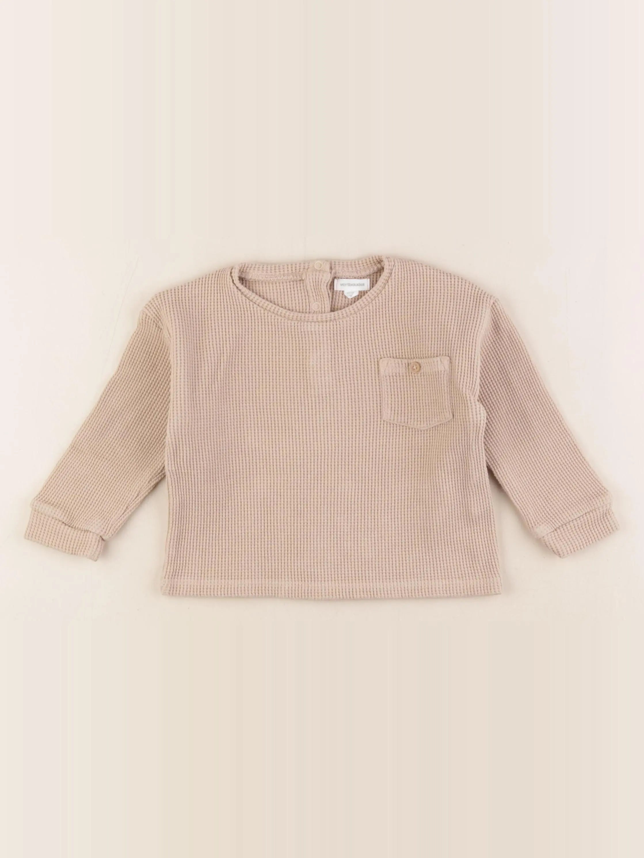 Vertbaudet - tee-shirt beige - 24 mois
