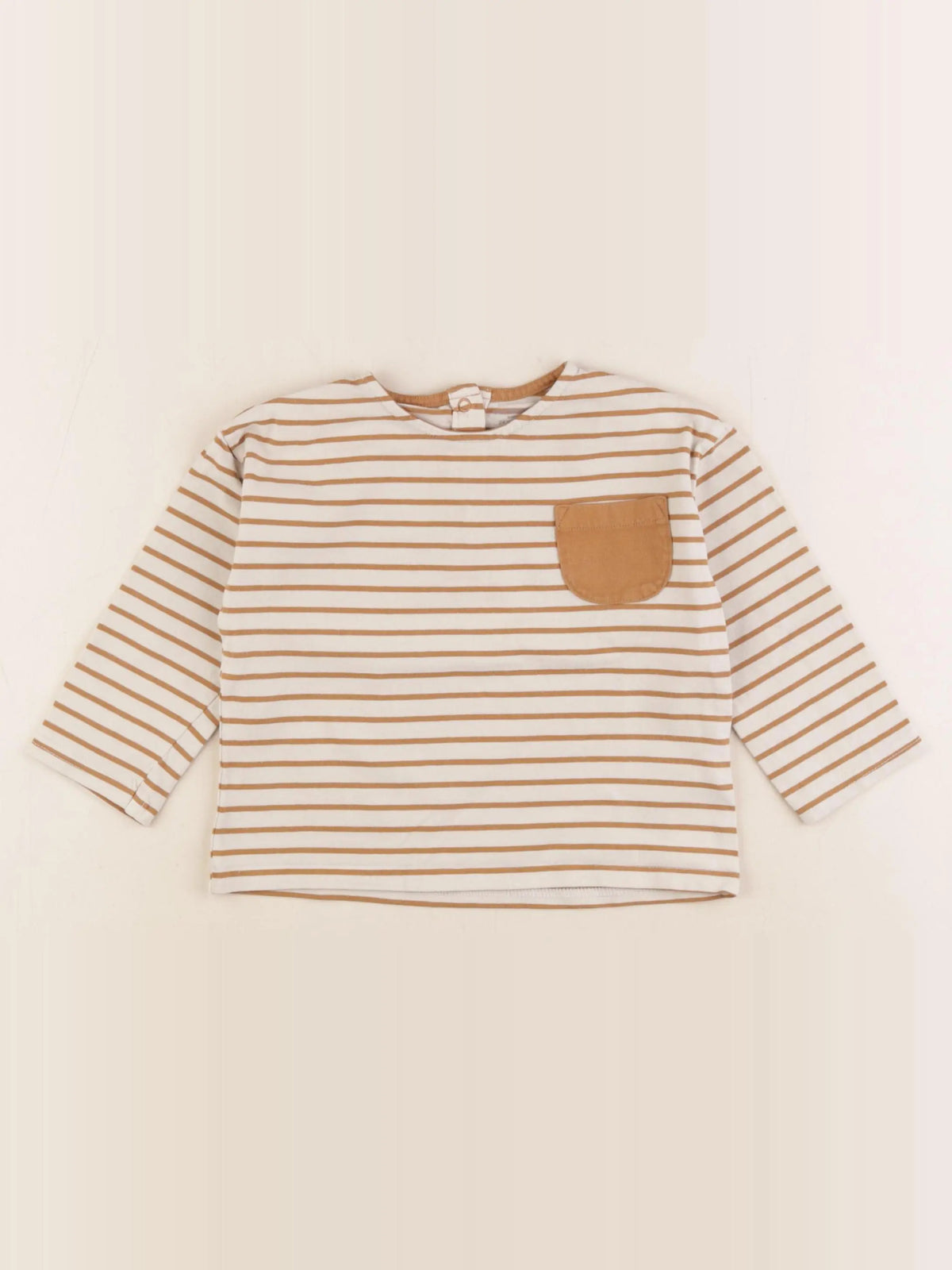 Vertbaudet - tee-shirt beige, marron - 24 mois