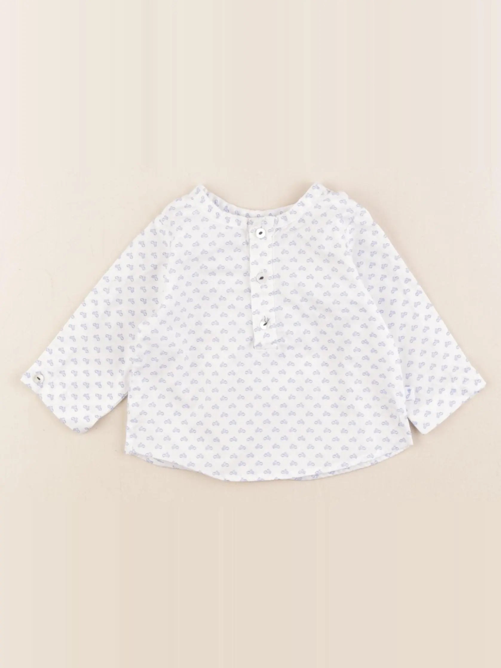 Jacadi - chemise bleu, blanc - 3 mois