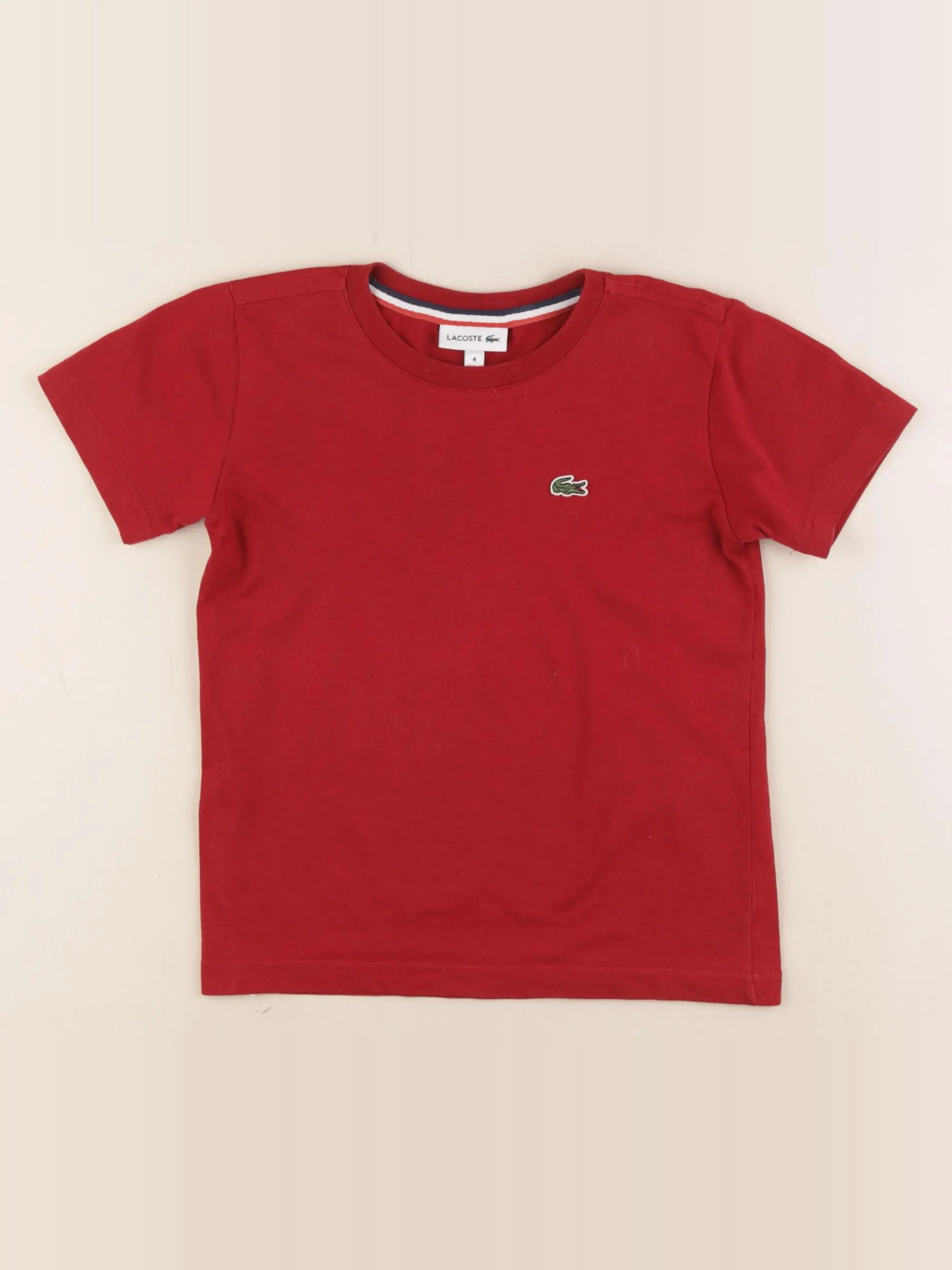 Lacoste - tee-shirt rouge - 4 ans