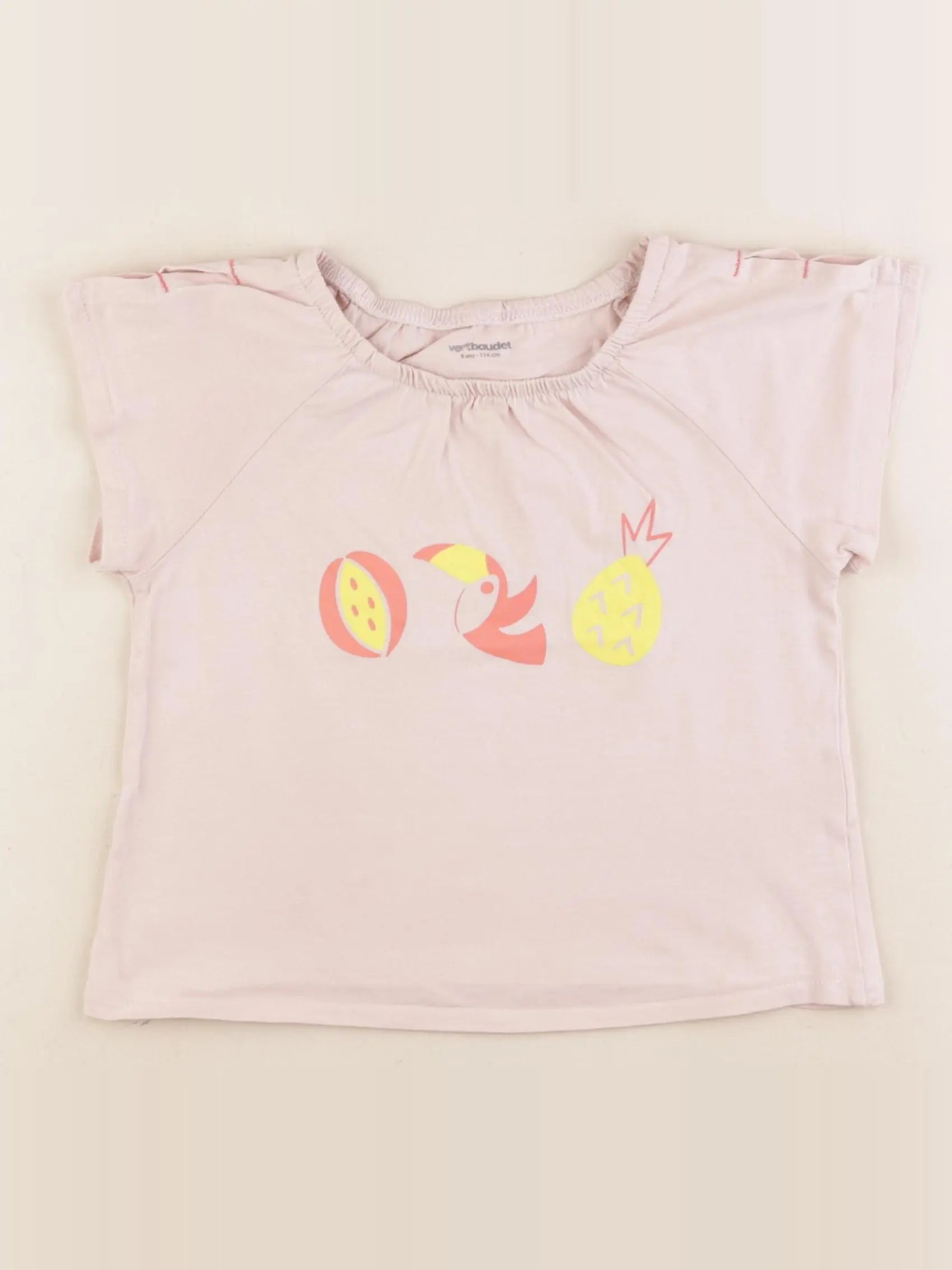 Vertbaudet - tee-shirt rose - 6 ans