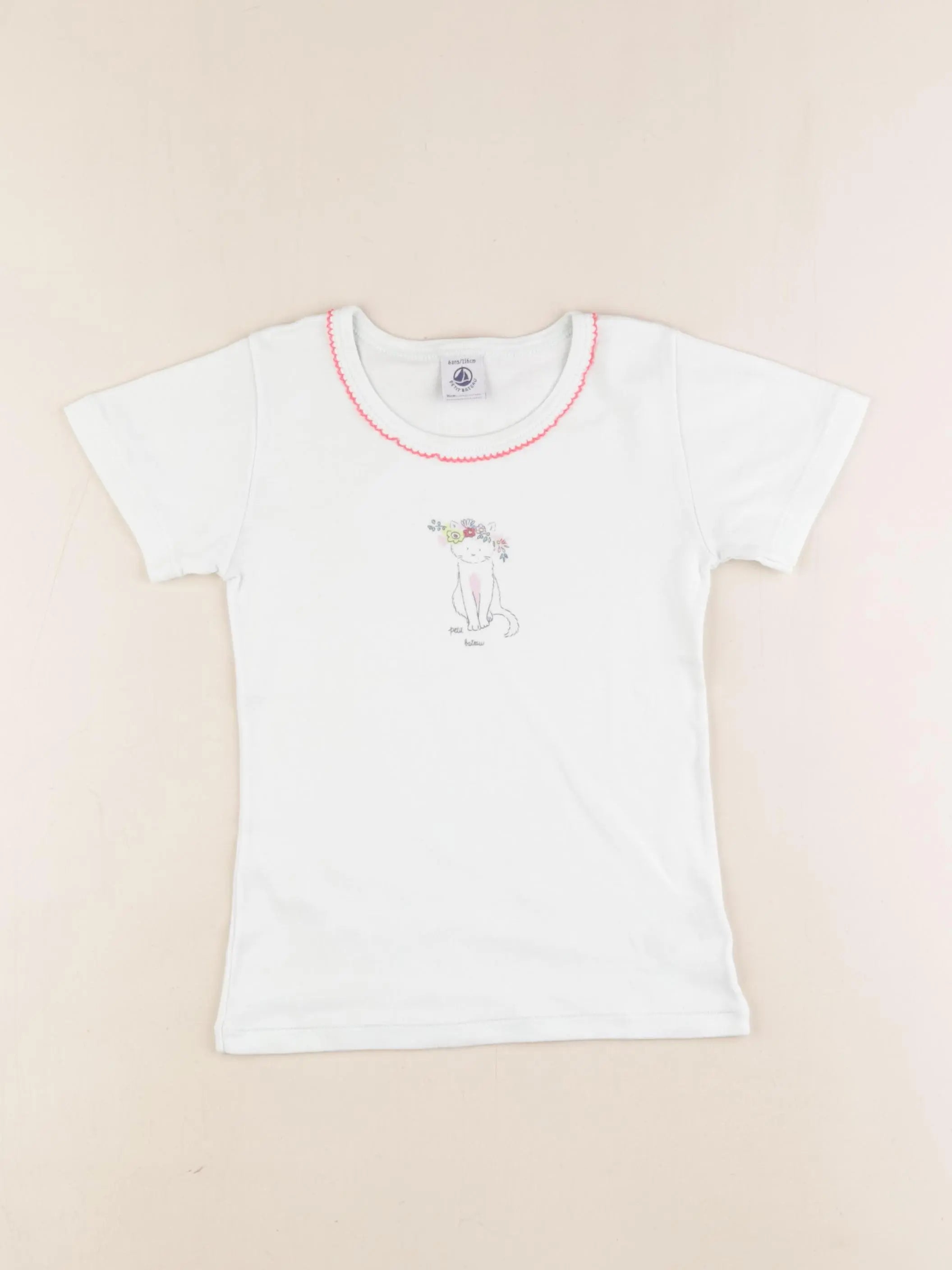 Petit Bateau - maillot de corps bleu - 6 ans