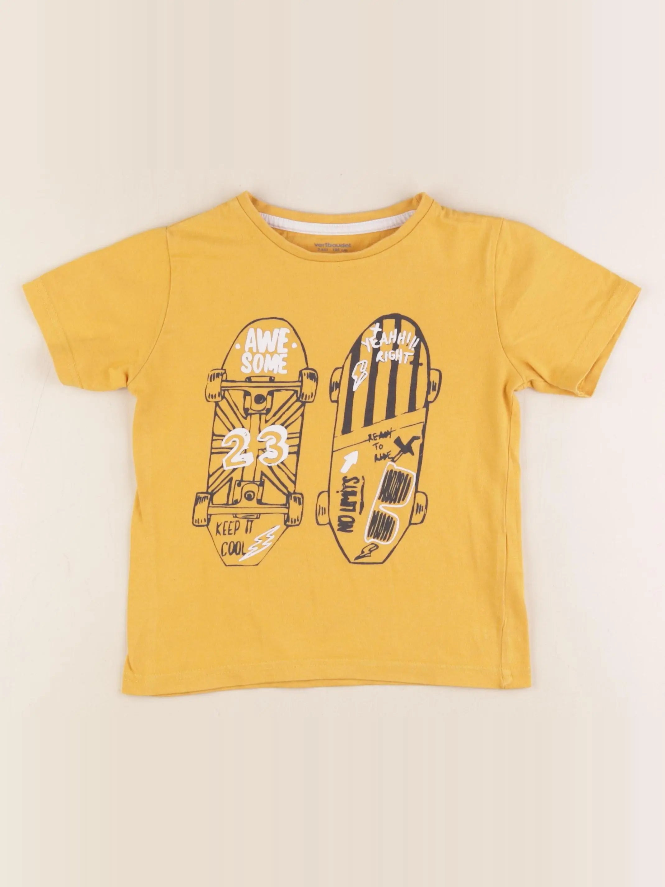 Vertbaudet - tee-shirt jaune - 5 ans