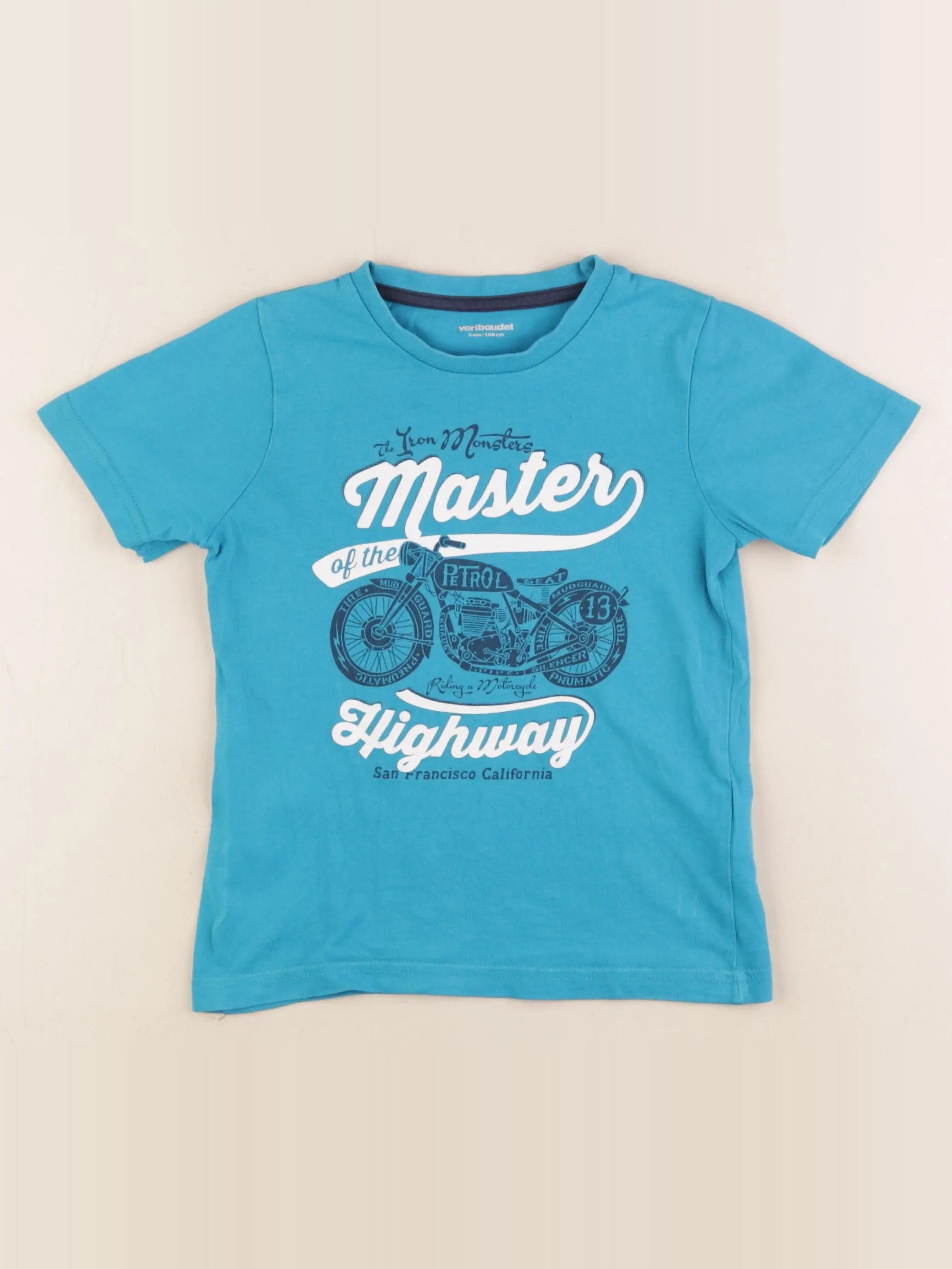 Vertbaudet - tee-shirt bleu - 5 ans