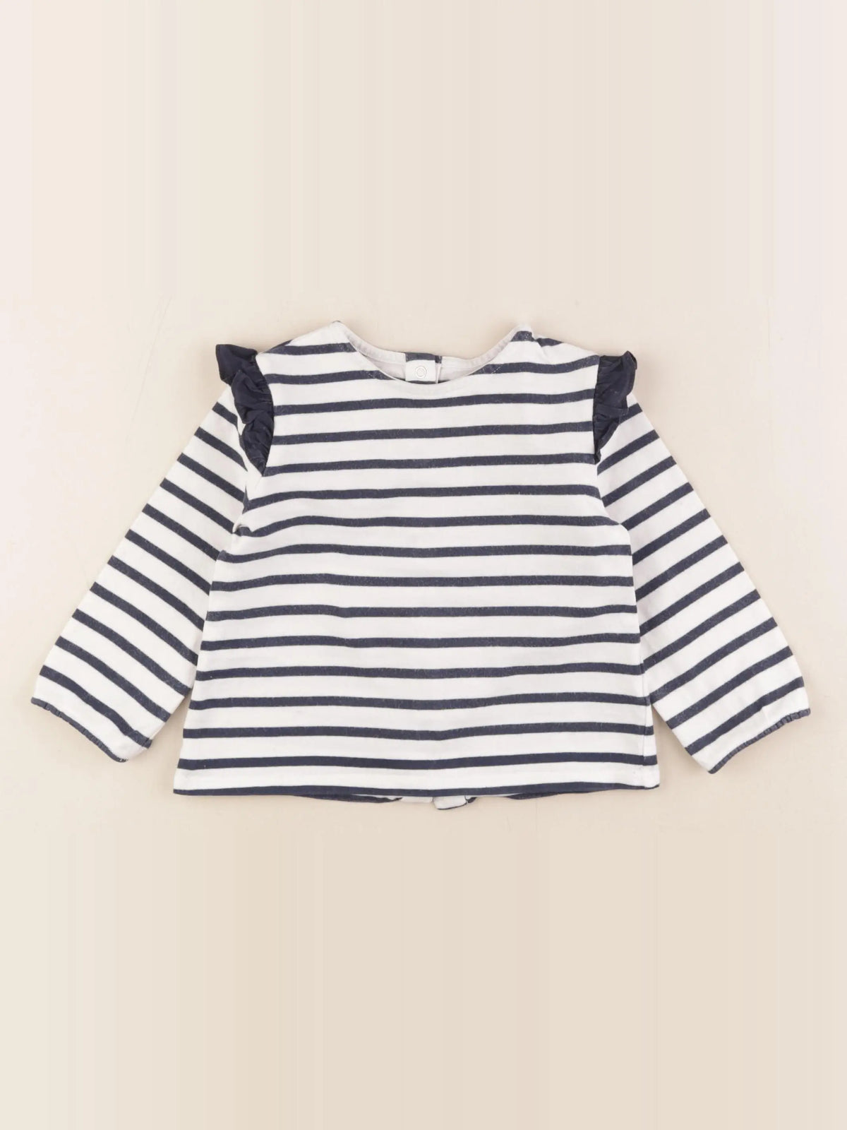 Cyrillus - tee-shirt bleu, blanc - 24 mois