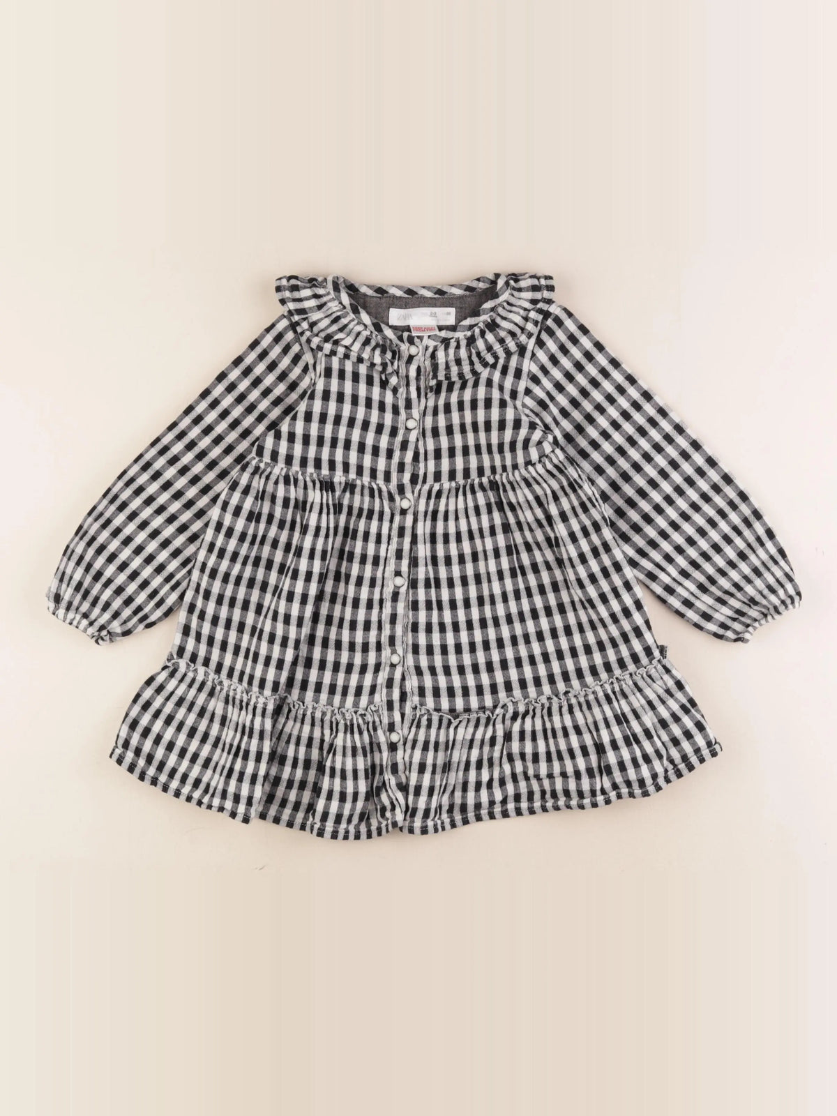 Zara - robe blanc, noir - 2/3 ans