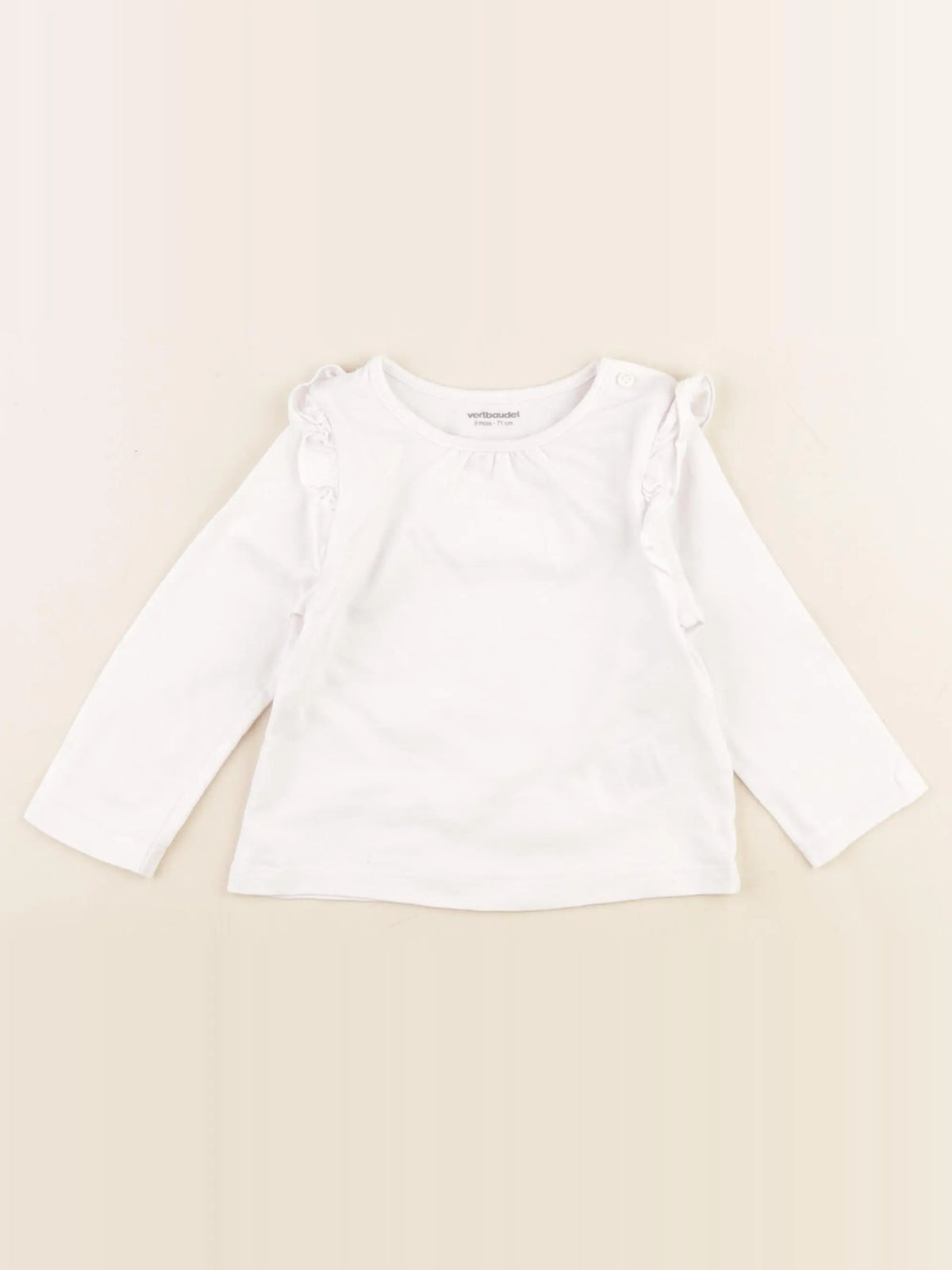 Vertbaudet - tee-shirt blanc - 9 mois