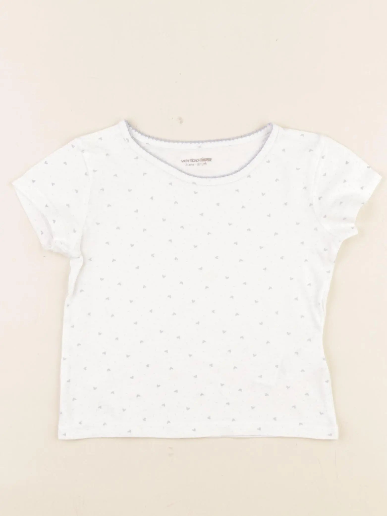 Vertbaudet - maillot de corps blanc, bleu - 3 ans