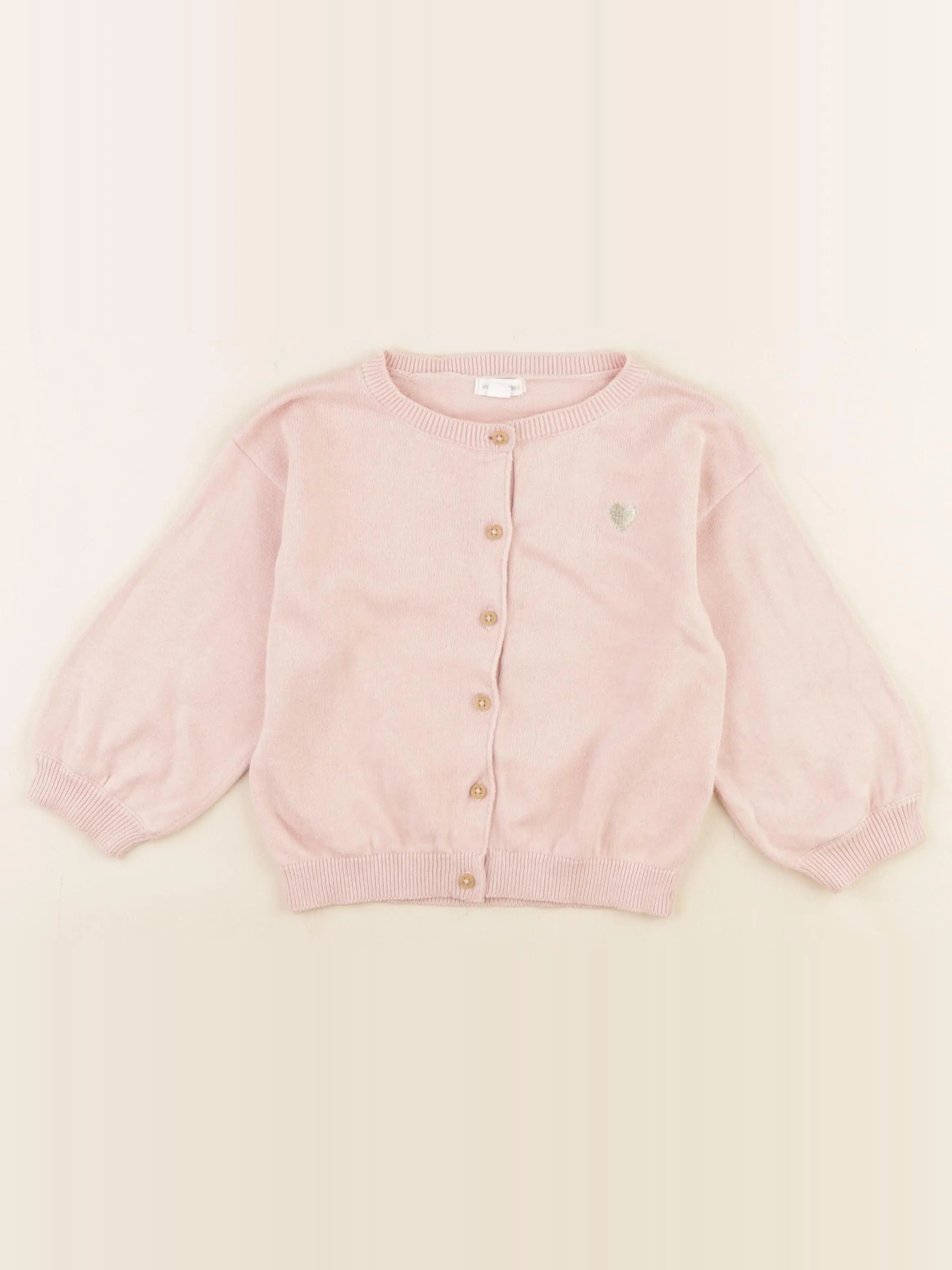 Vertbaudet - gilet rose - 24 mois