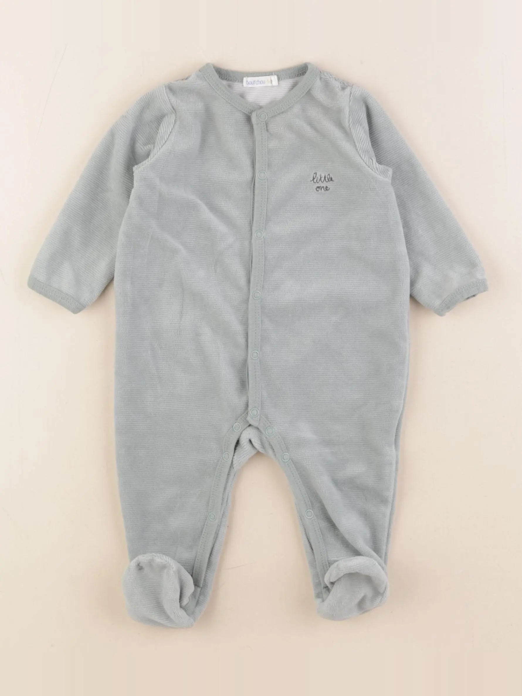 Boutchou - pyjama velours vert - 3 mois