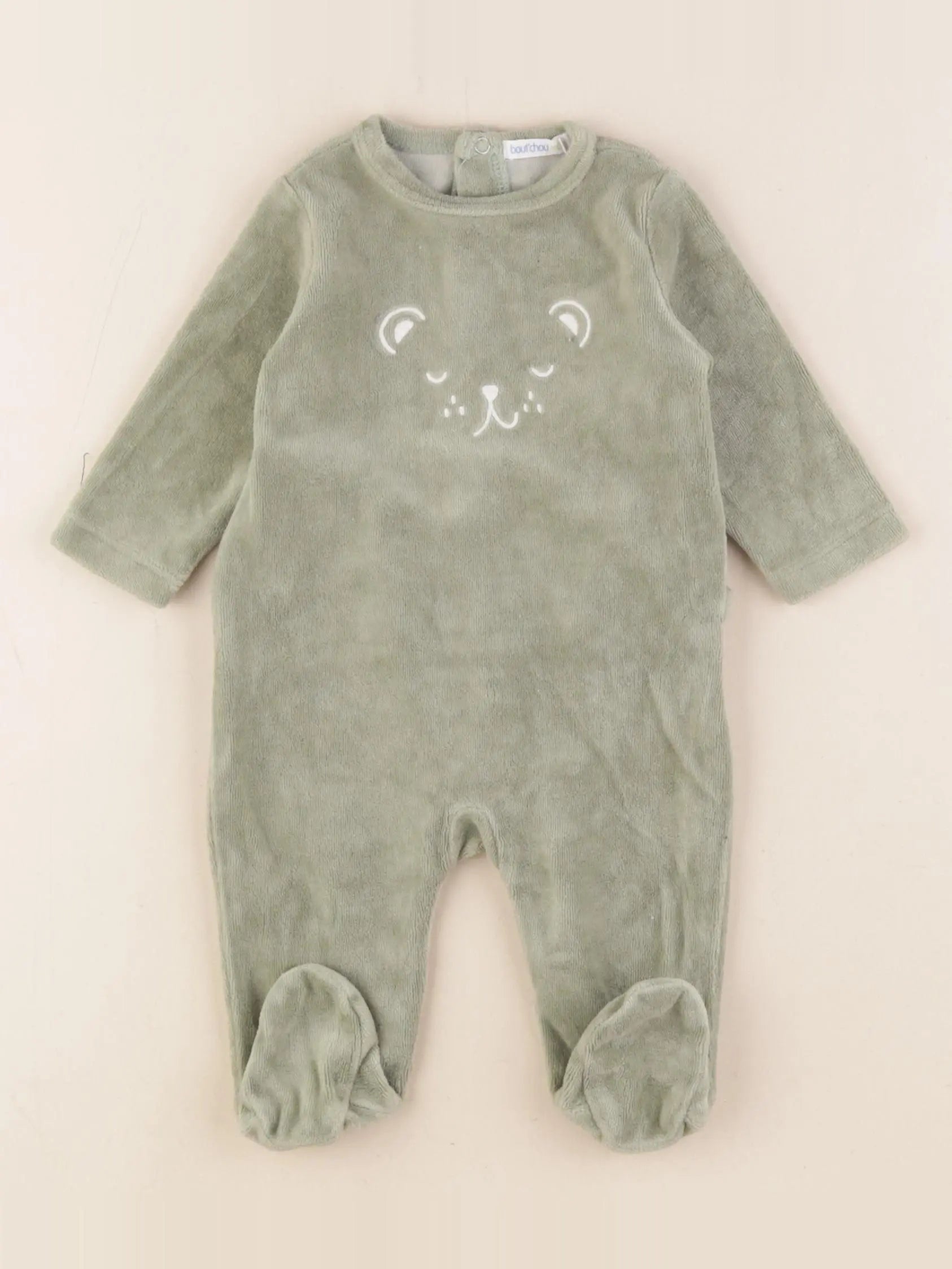 Boutchou - pyjama velours vert - 3 mois