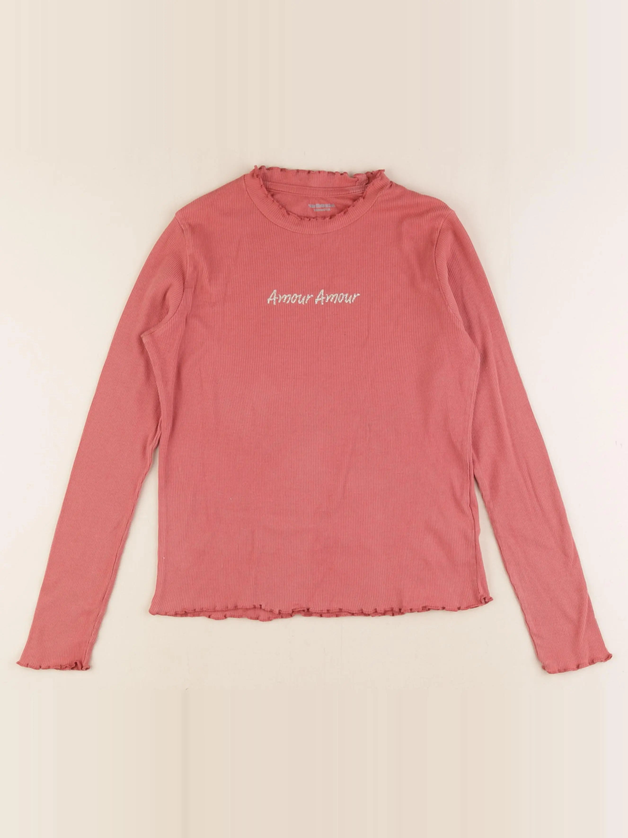 Vertbaudet - tee-shirt or, rose - 10 ans