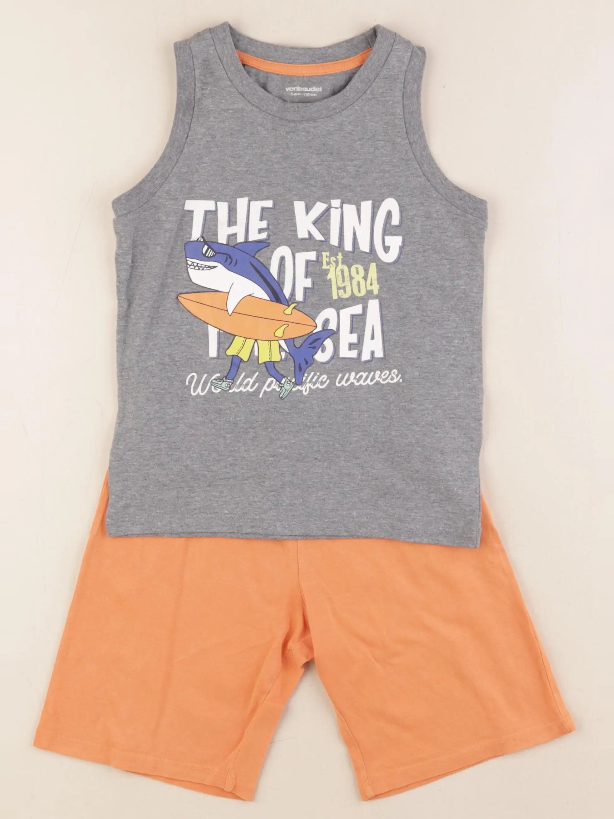 Vertbaudet - pyjama coton orange - 5 ans