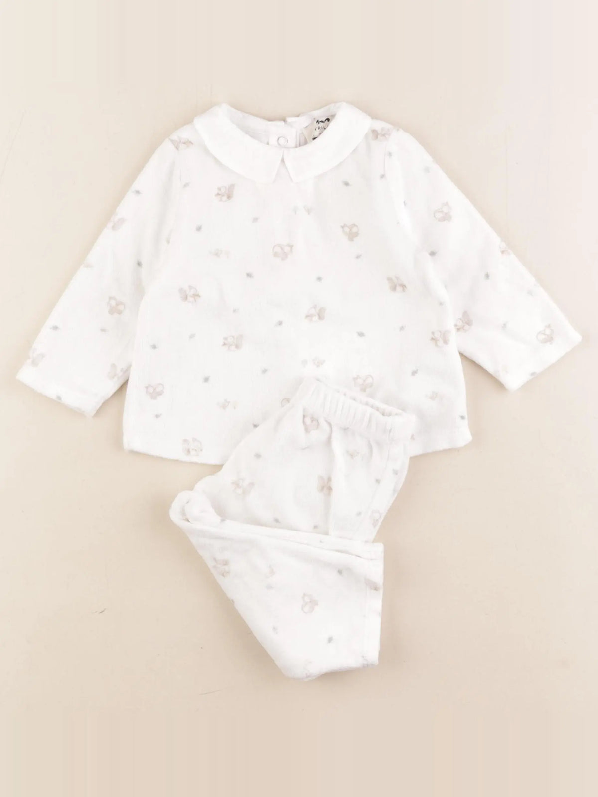 Cyrillus - pyjama velours blanc - 6 mois