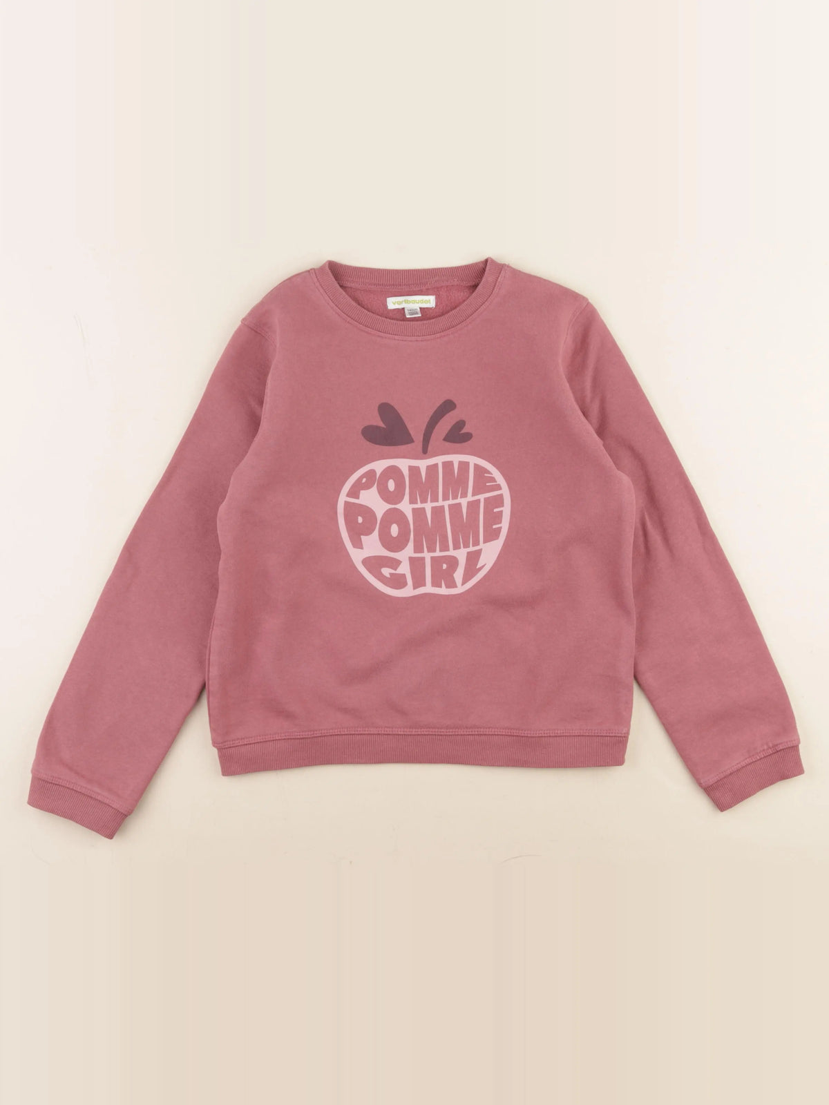 Vertbaudet - sweat rose - 10 ans