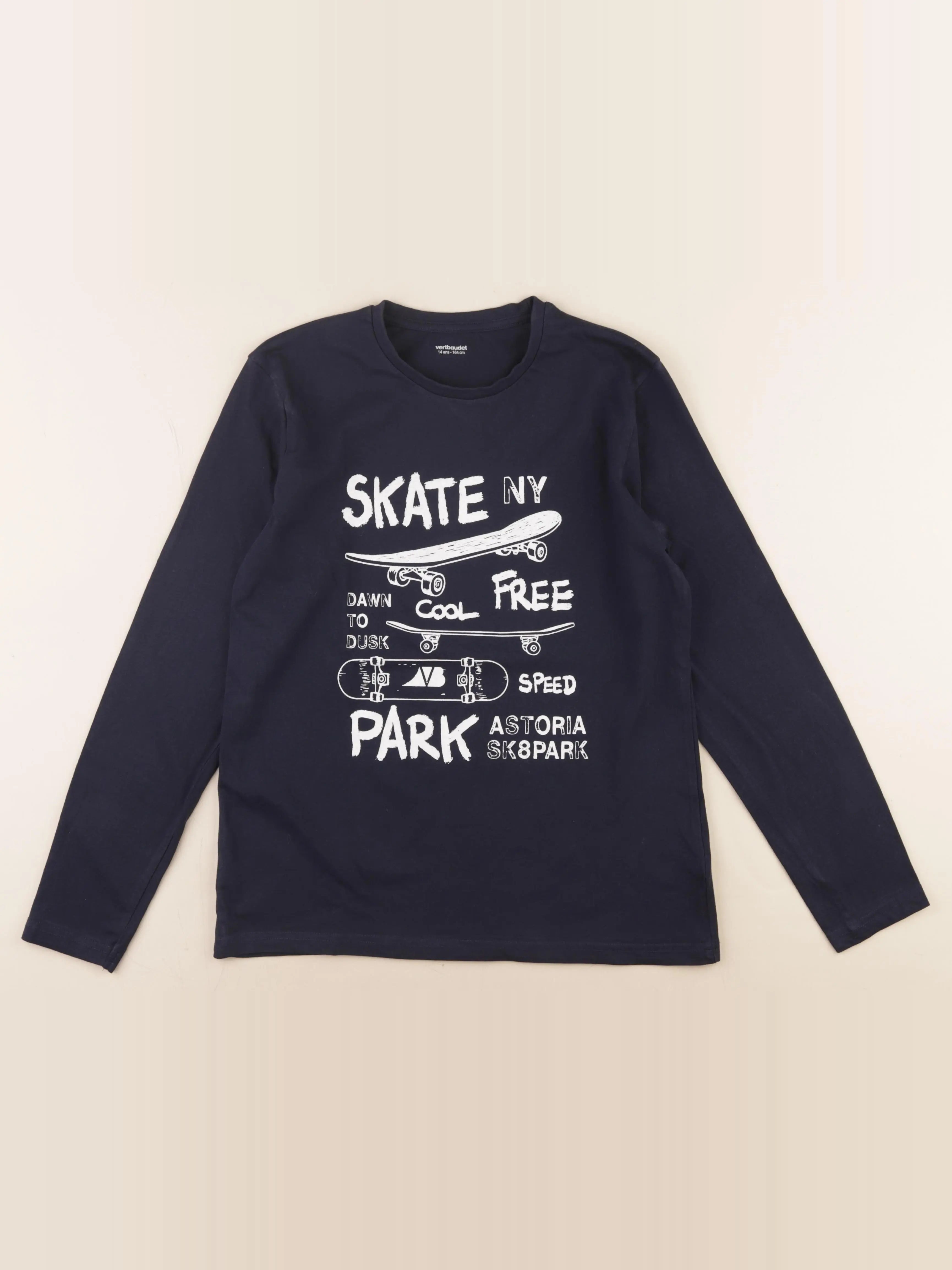 Vertbaudet - tee-shirt bleu - 14 ans