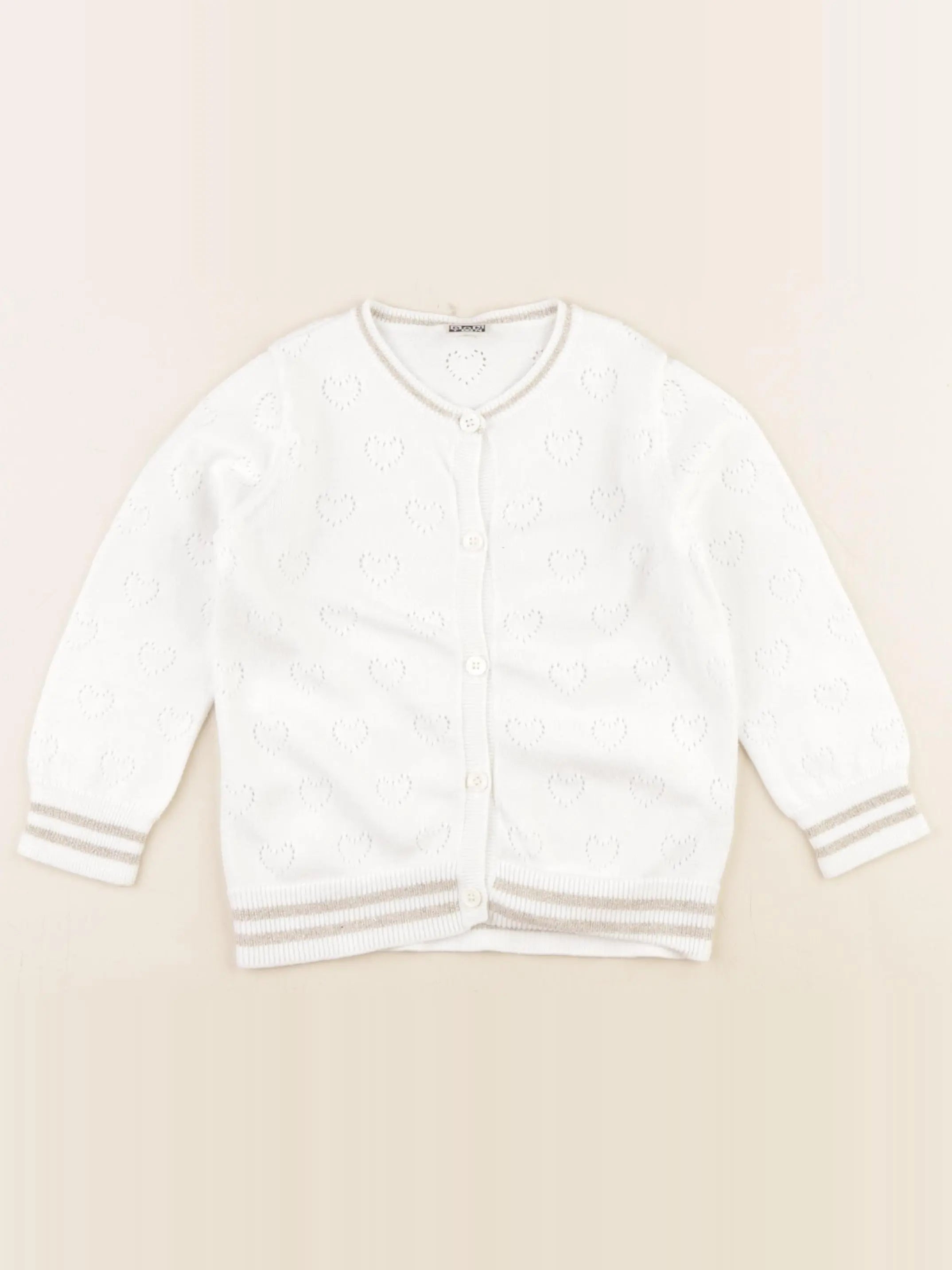Bonton - gilet blanc - 4 ans