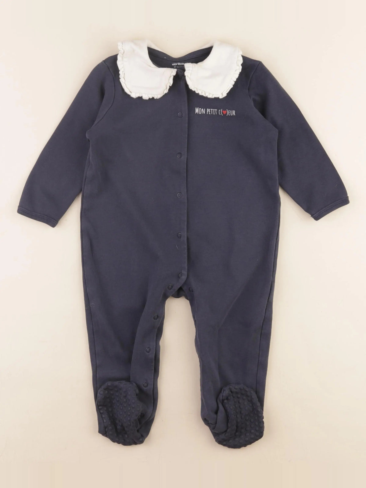 Vertbaudet - pyjama coton bleu - 24 mois
