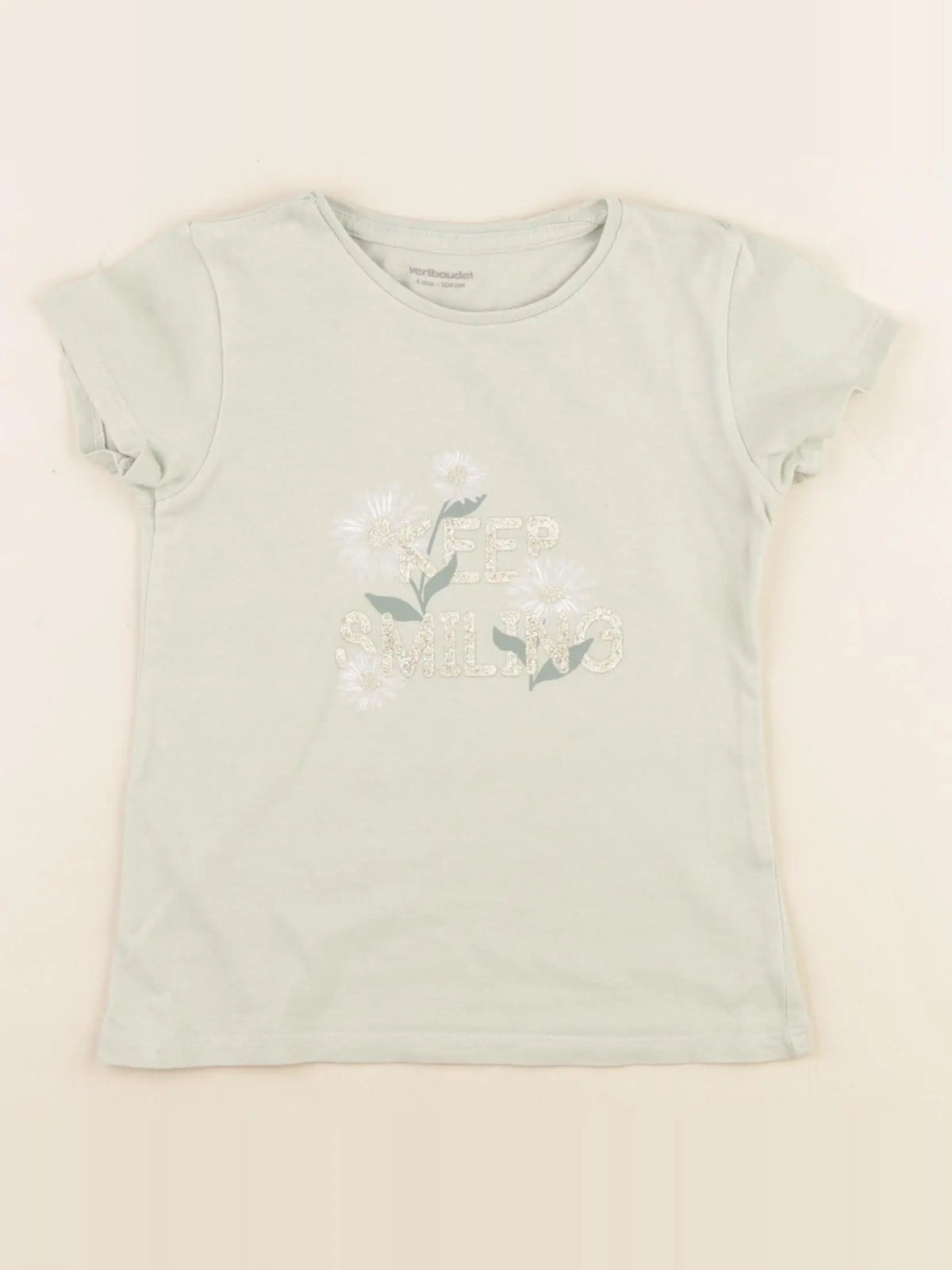 Vertbaudet - tee-shirt or, vert - 4 ans