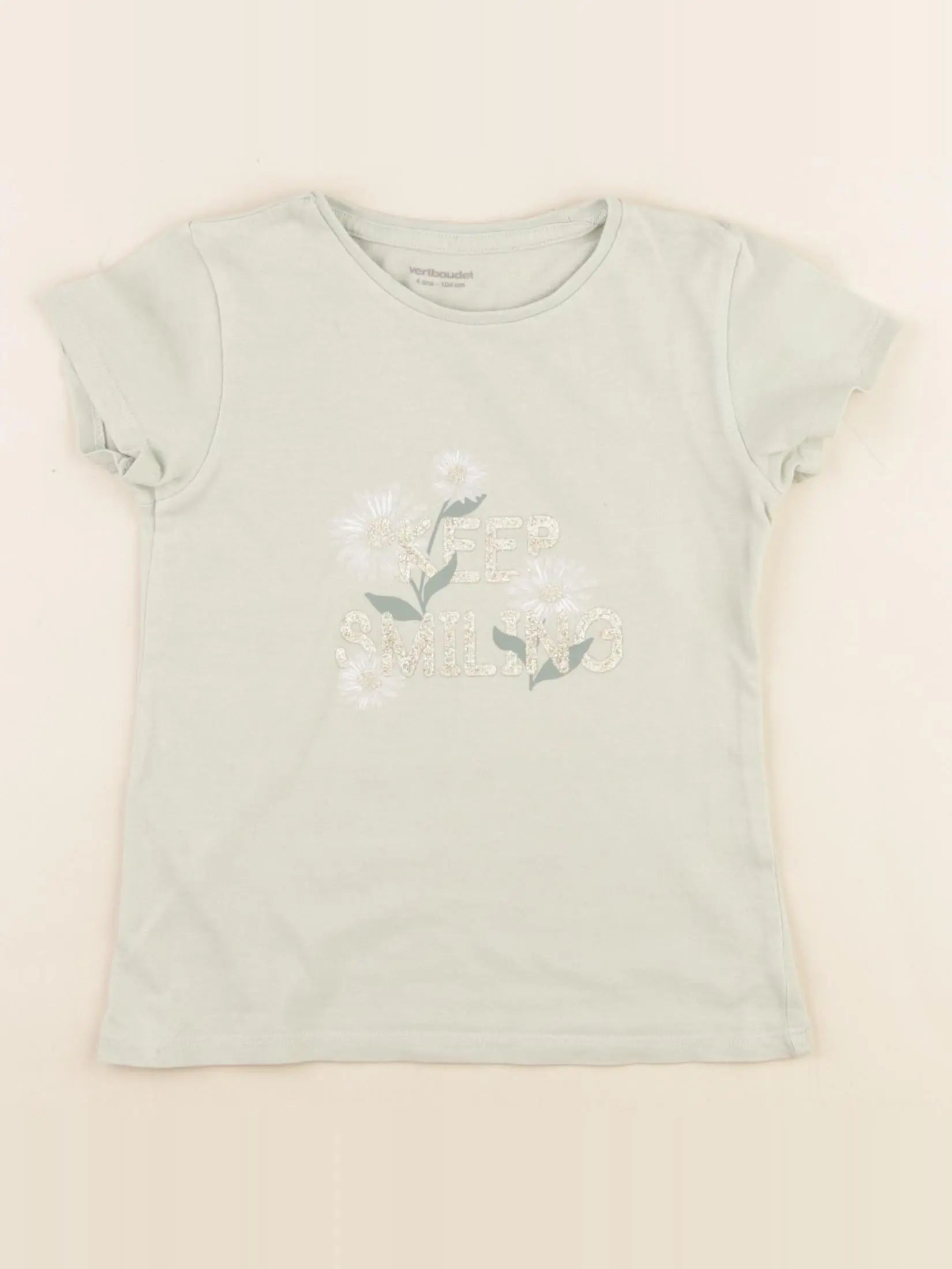 Vertbaudet - tee-shirt or, vert - 4 ans