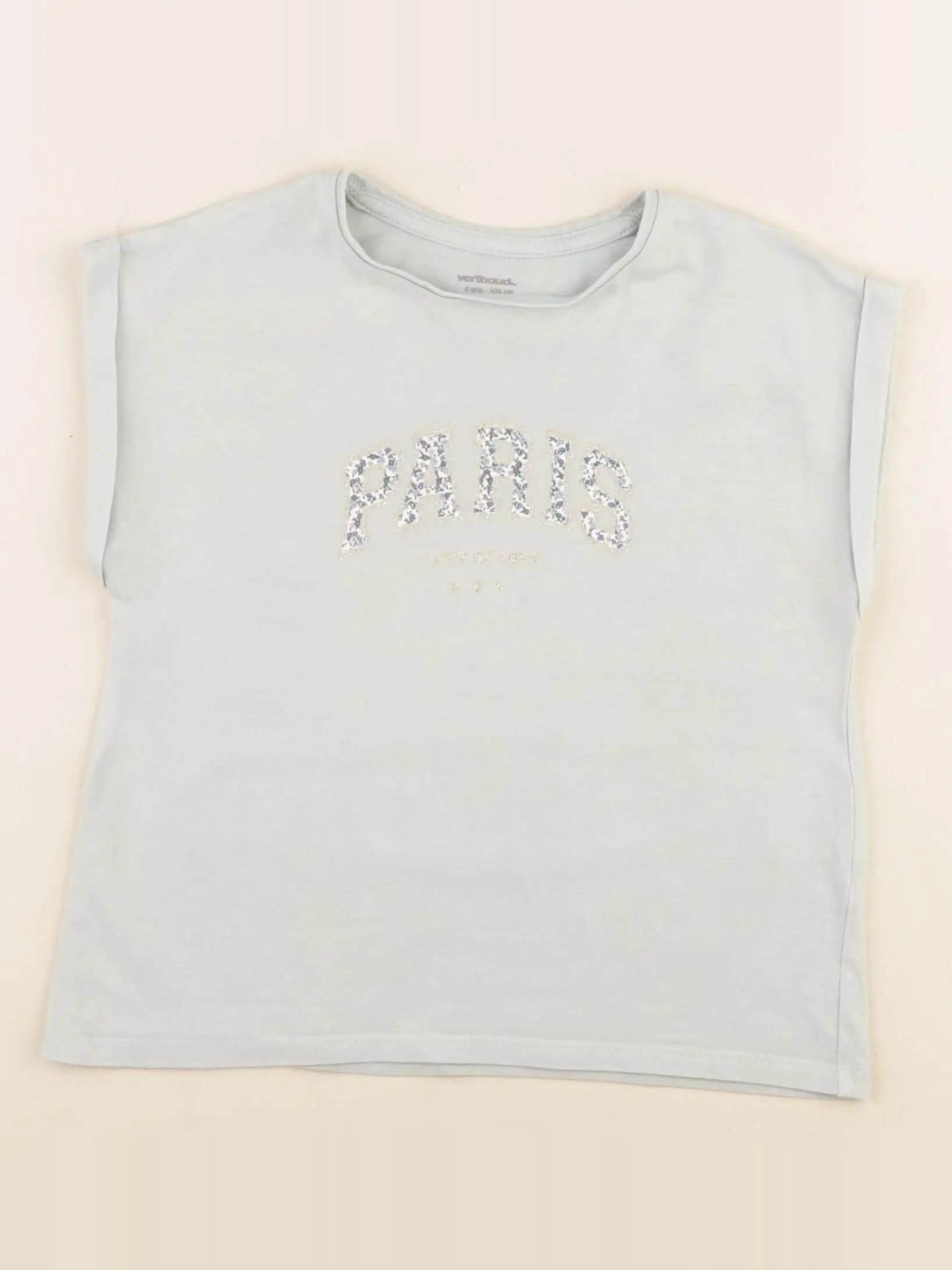 Vertbaudet - tee-shirt bleu, or - 4 ans