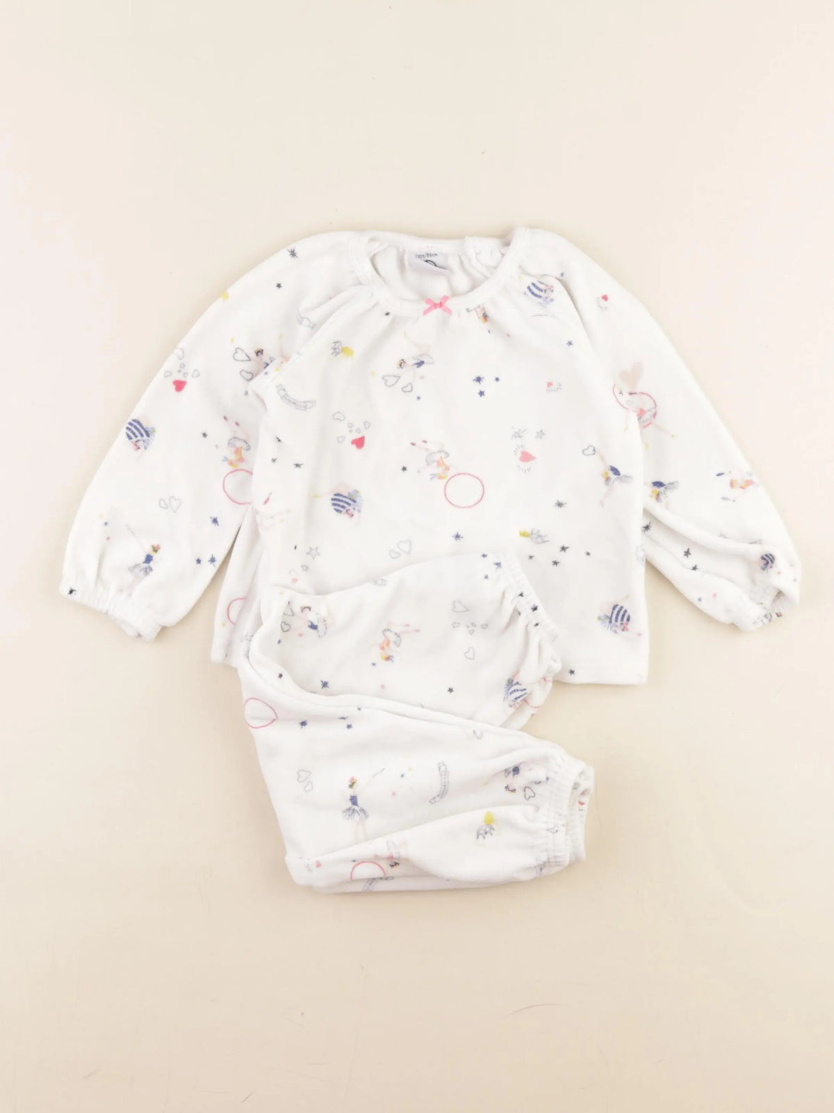 Petit Bateau - pyjama velours blanc - 2 ans