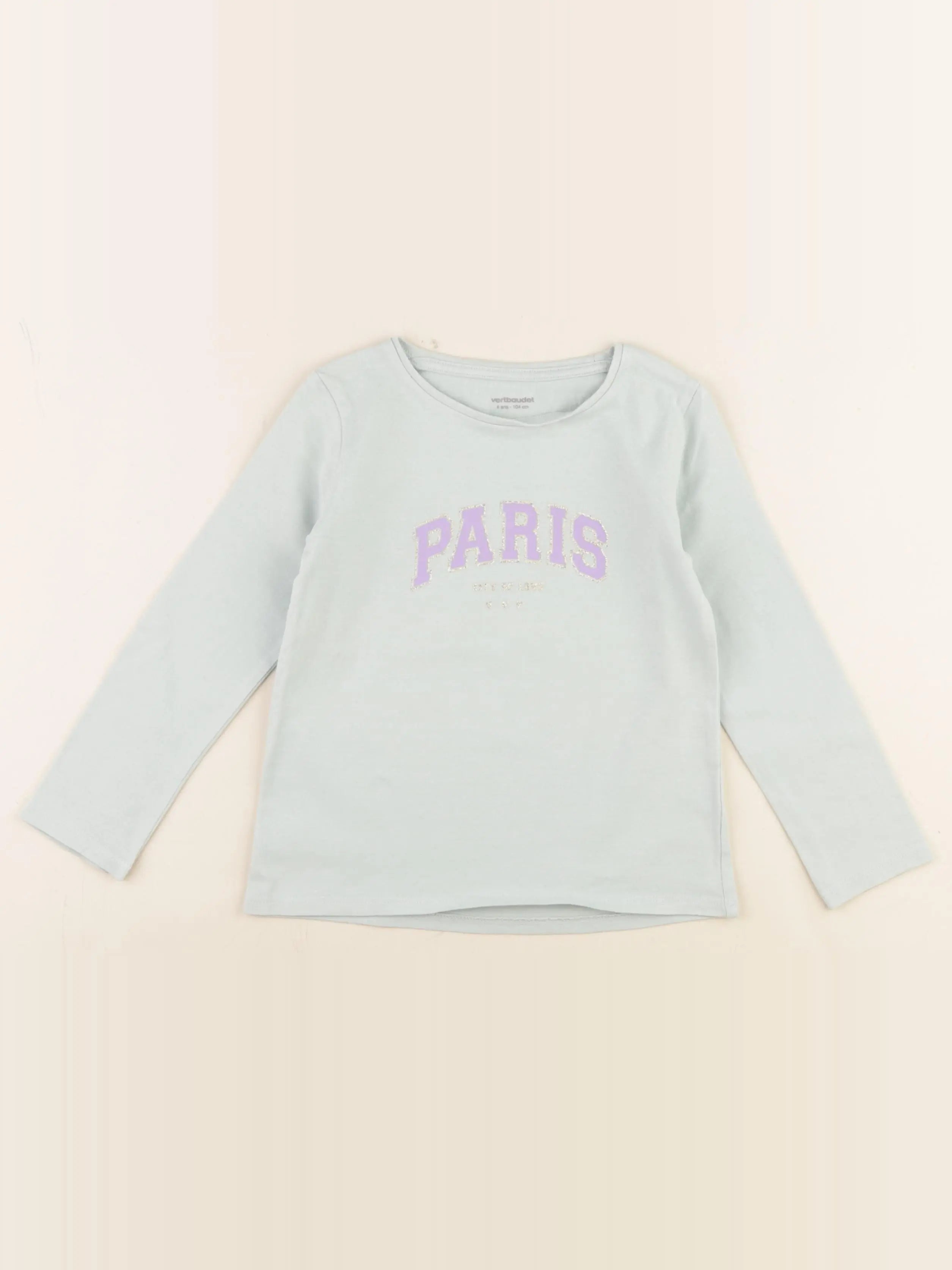 Vertbaudet - tee-shirt bleu, or - 4 ans