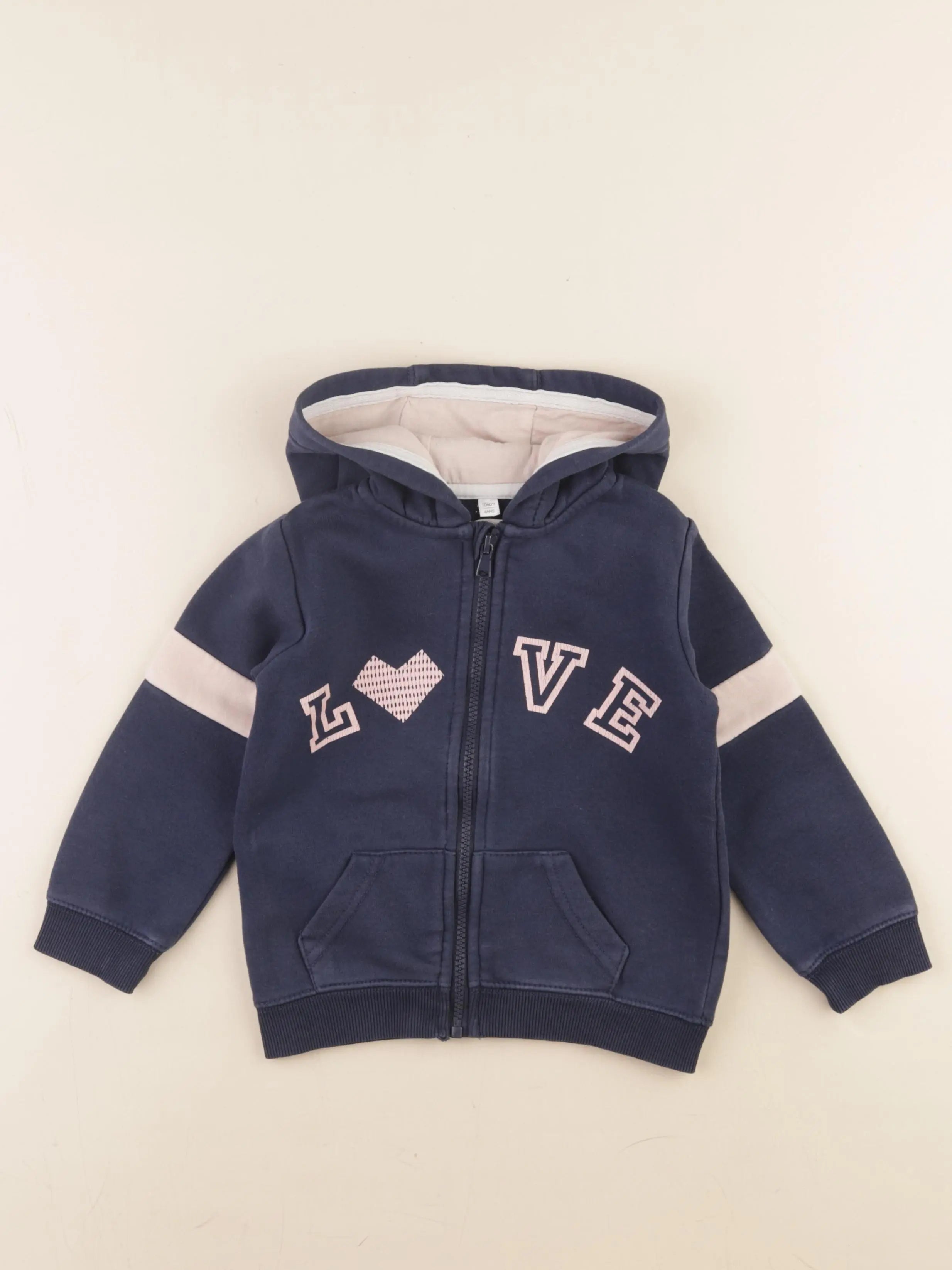 Vertbaudet - sweat rose, bleu - 4 ans