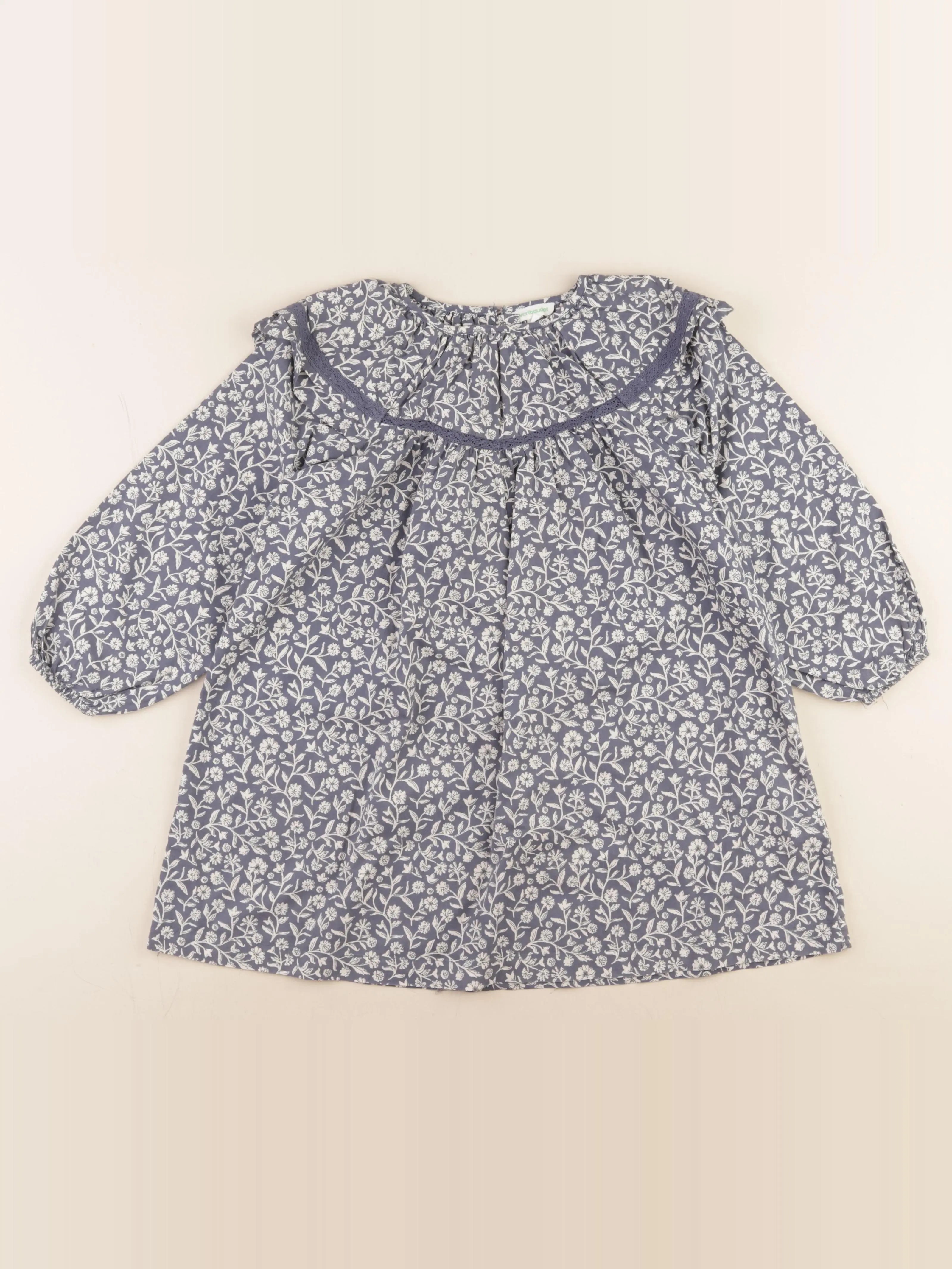 Vertbaudet - robe blanc, bleu - 6 ans