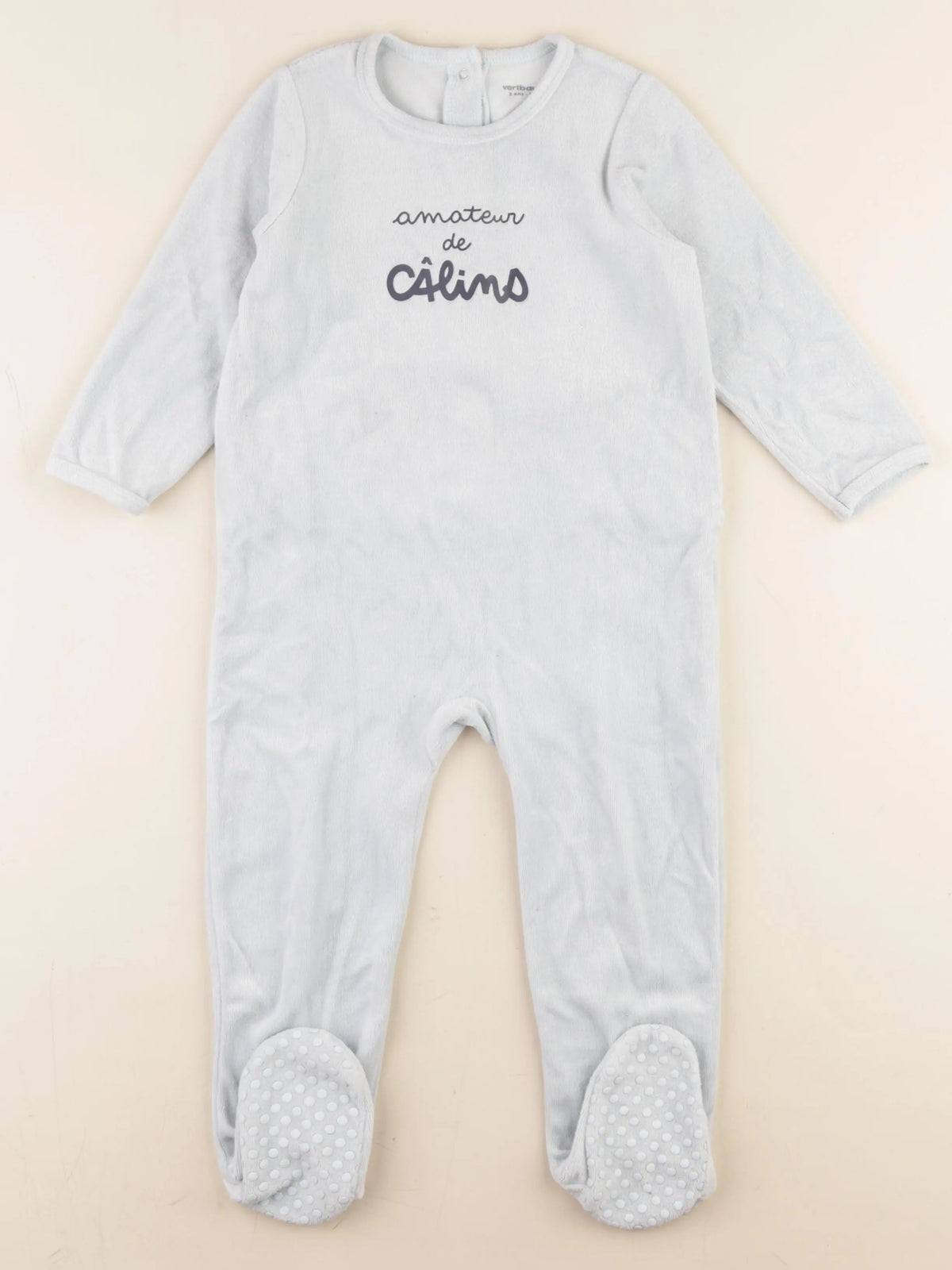 Vertbaudet - pyjama velours bleu - 3 ans