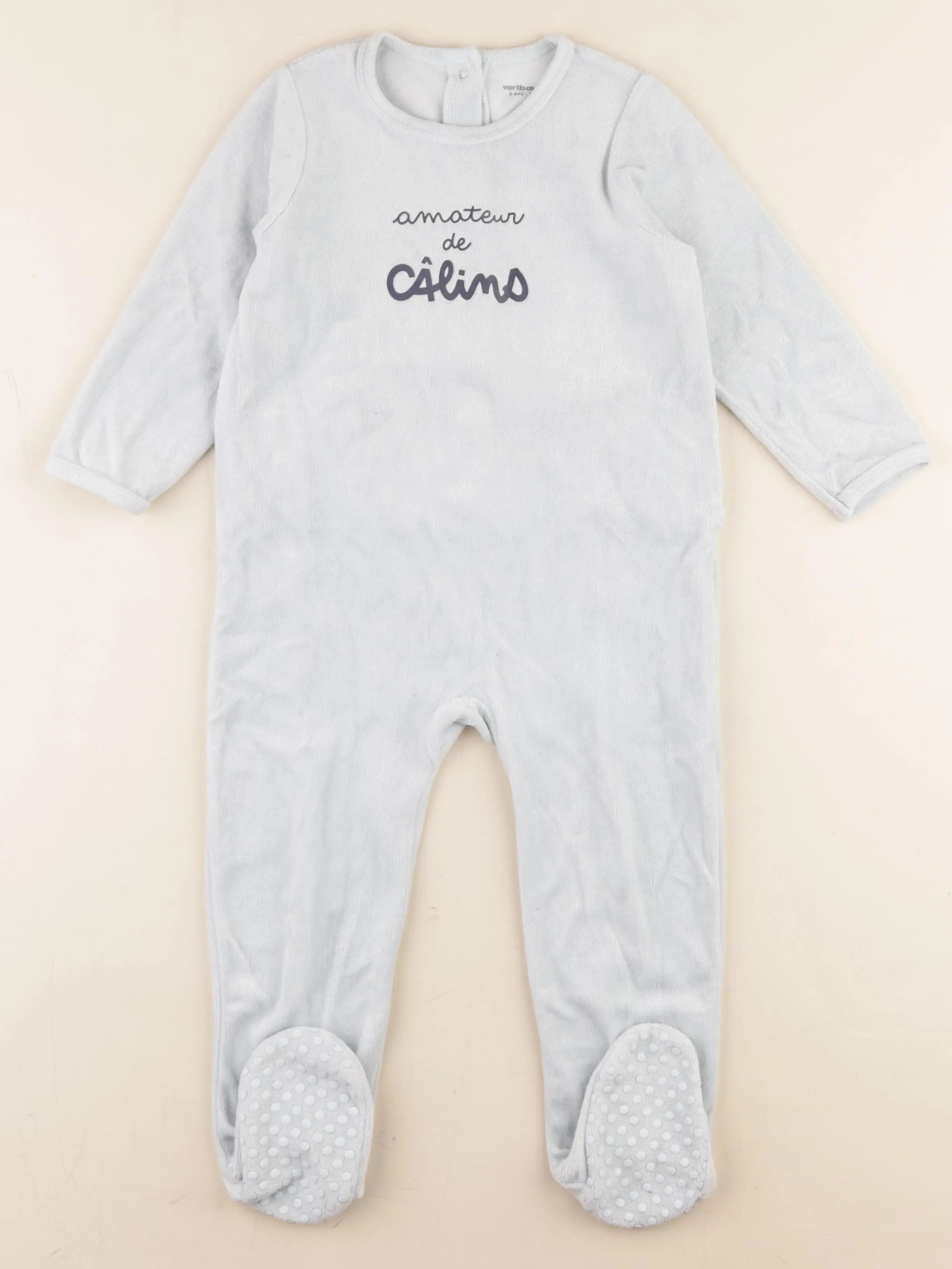 Vertbaudet - pyjama velours bleu - 3 ans