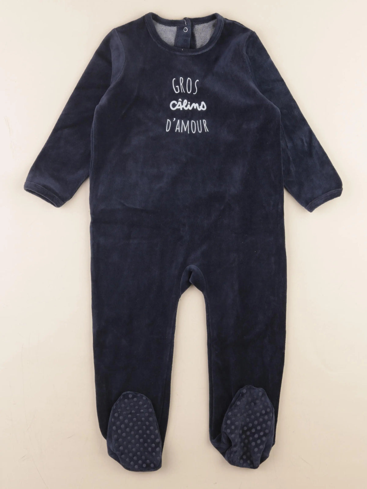 Vertbaudet - pyjama velours bleu - 3 ans