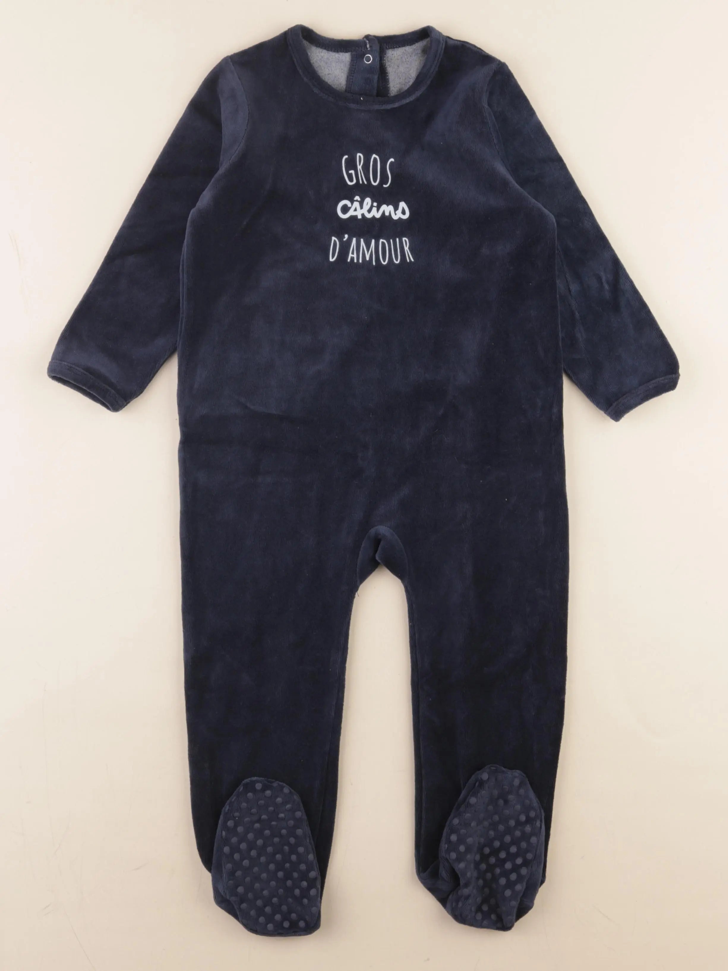 Vertbaudet - pyjama velours bleu - 3 ans