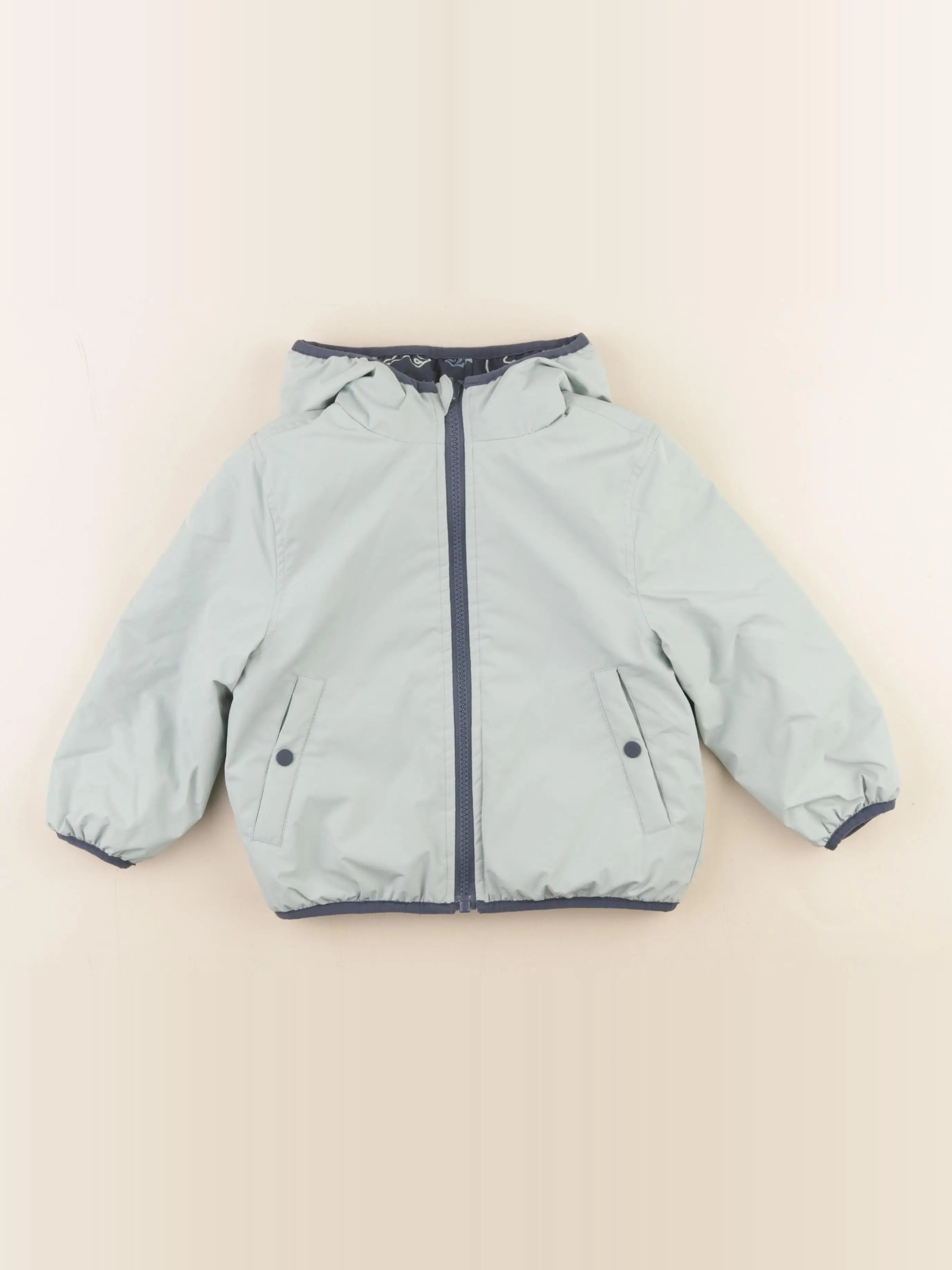 Vertbaudet - veste réversible bleu - 3 ans
