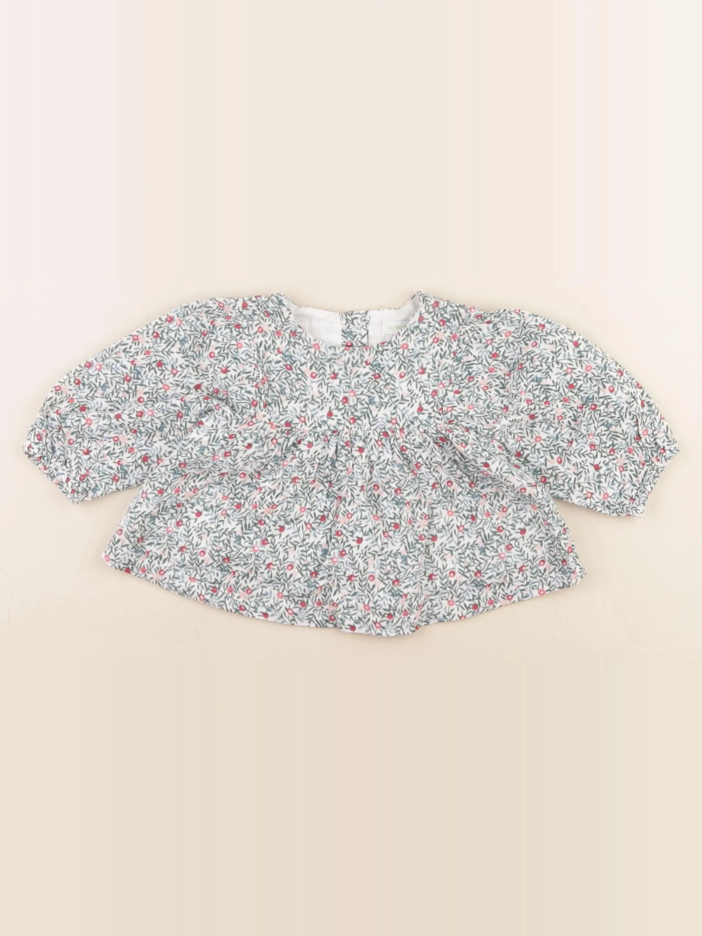 Vertbaudet - blouse vert - 6 mois