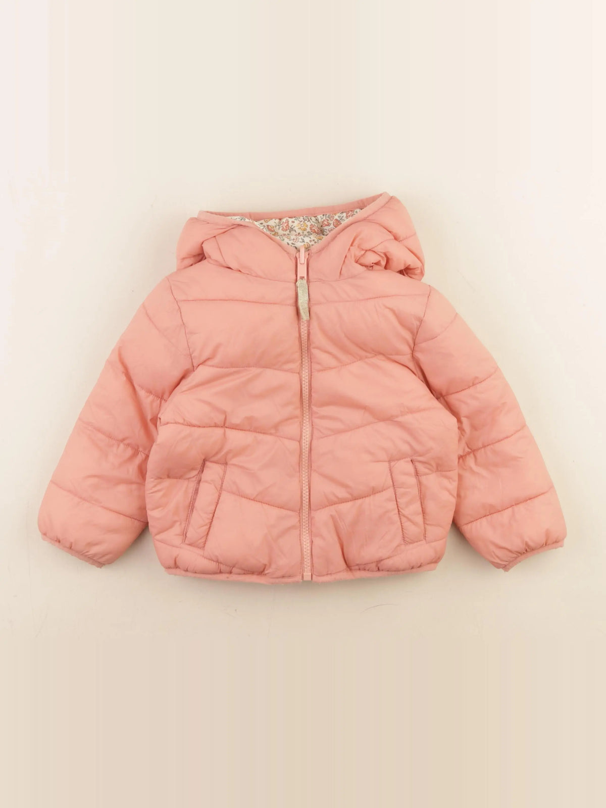 Vertbaudet - doudoune réversible rose - 3 ans
