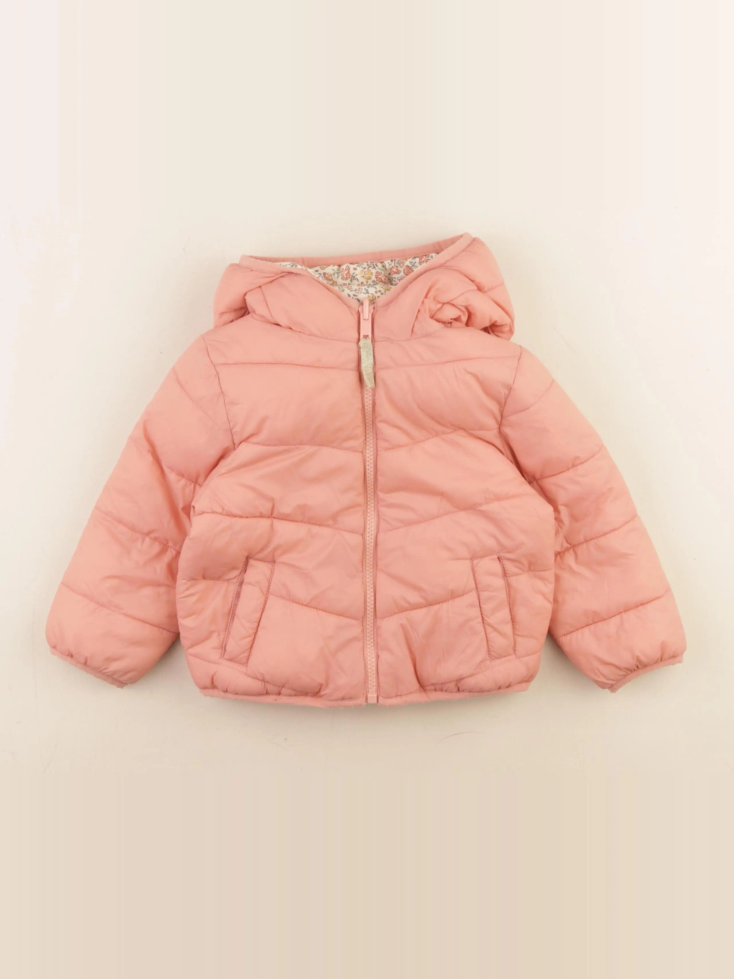 Vertbaudet - doudoune réversible rose - 3 ans