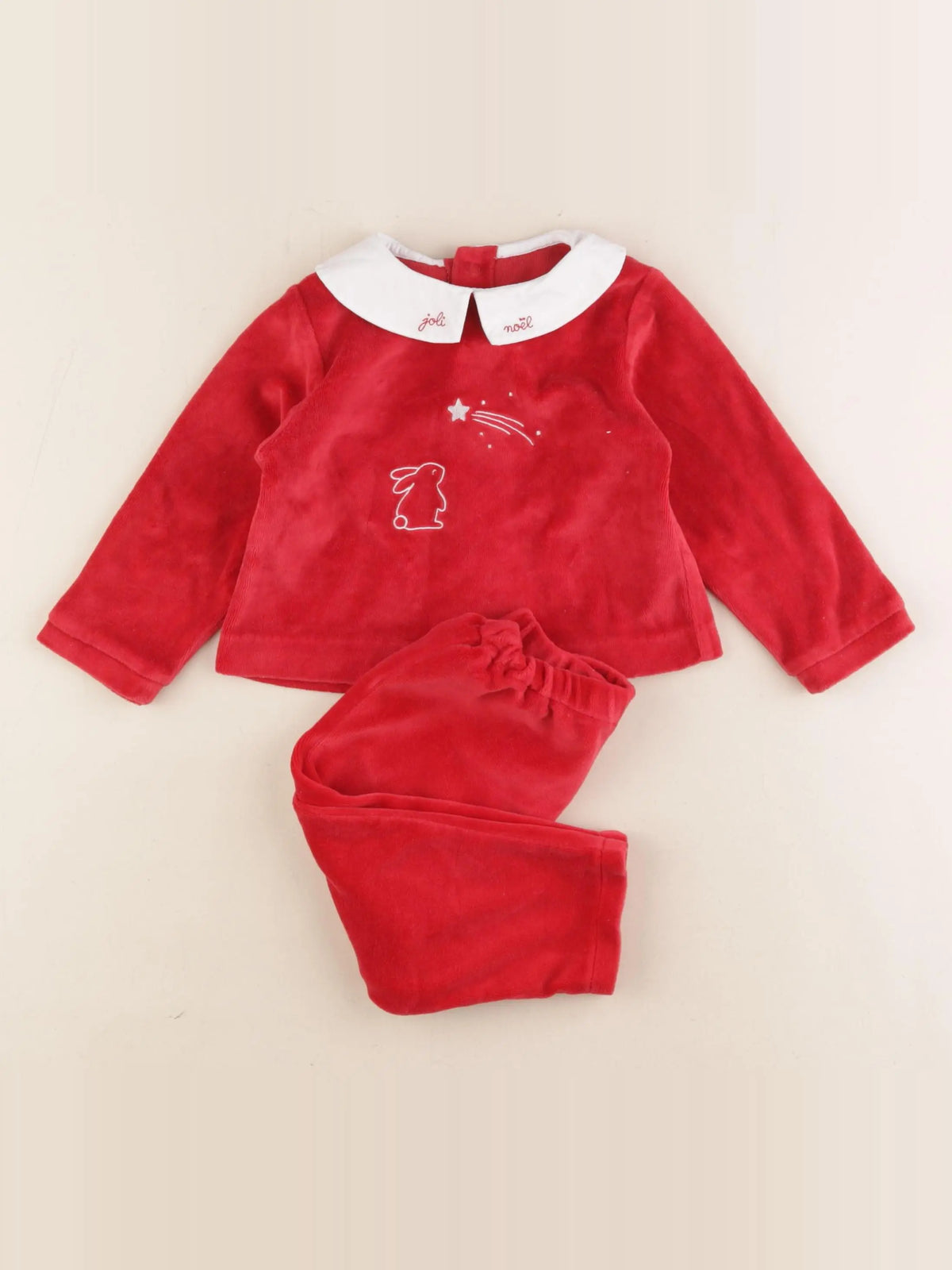 Jacadi - pyjama velours rouge - 18 mois